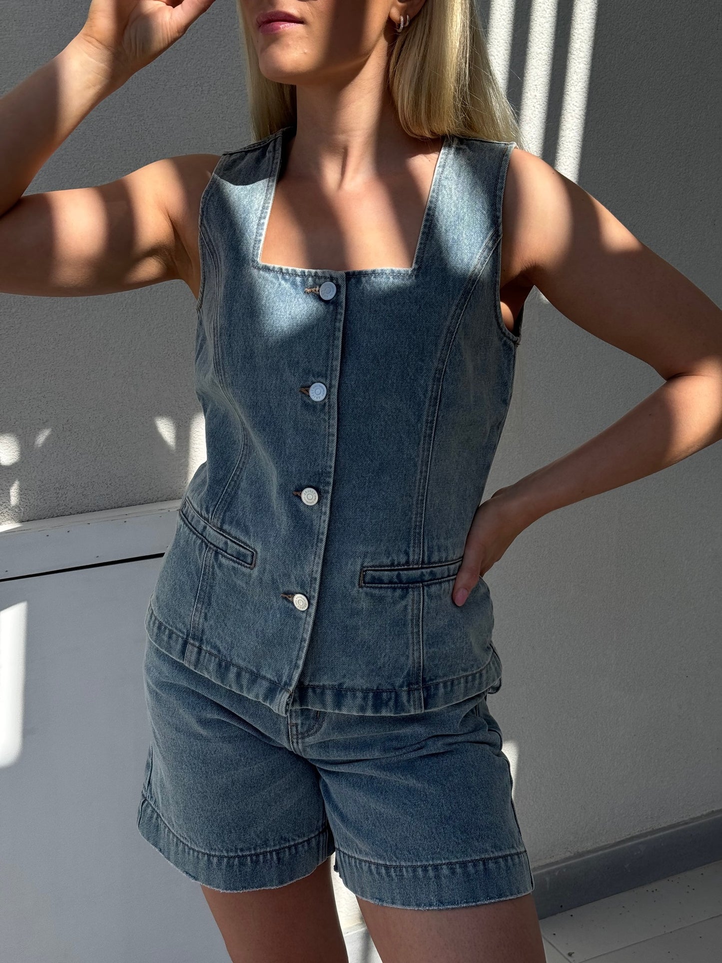 OBJJEN Shorts - Medium Blue Denim