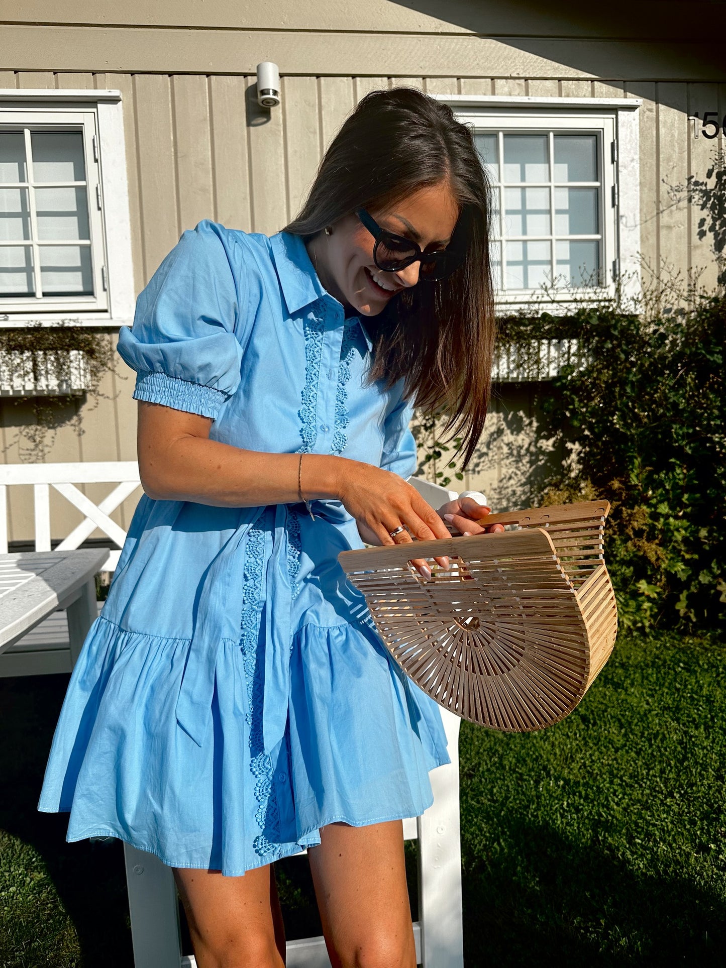 VICORLY Short Dress - Blissful Blue
