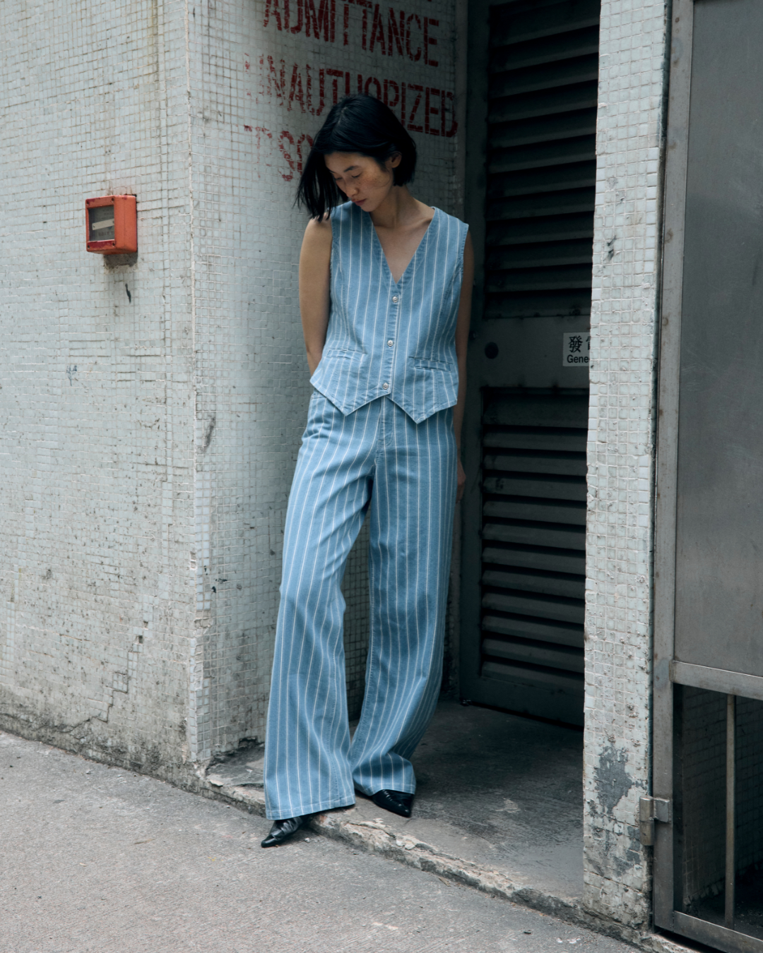 OBJMOLLIE Tailored Waistcoat - Light Blue Denim