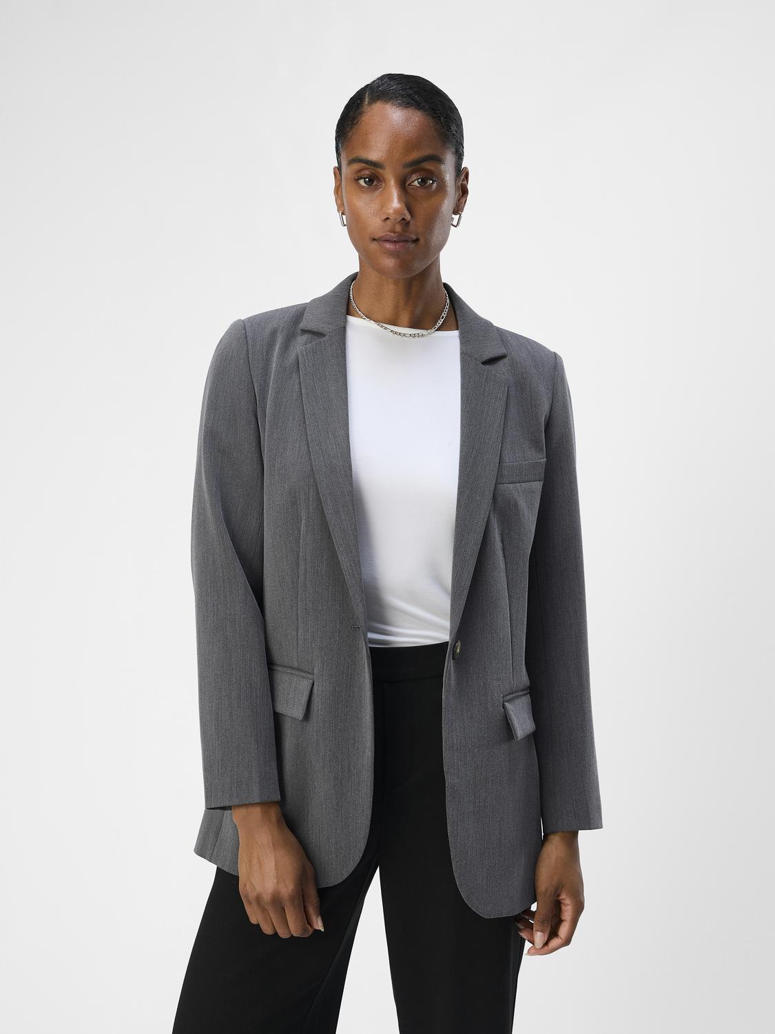 OBJSIGRID Blazer - Medium Grey Melange