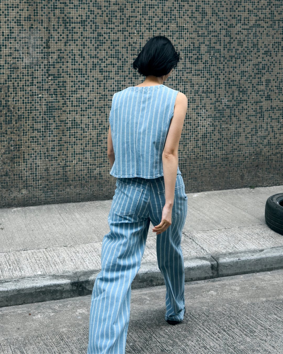 OBJMOLLIE Tailored Waistcoat - Light Blue Denim