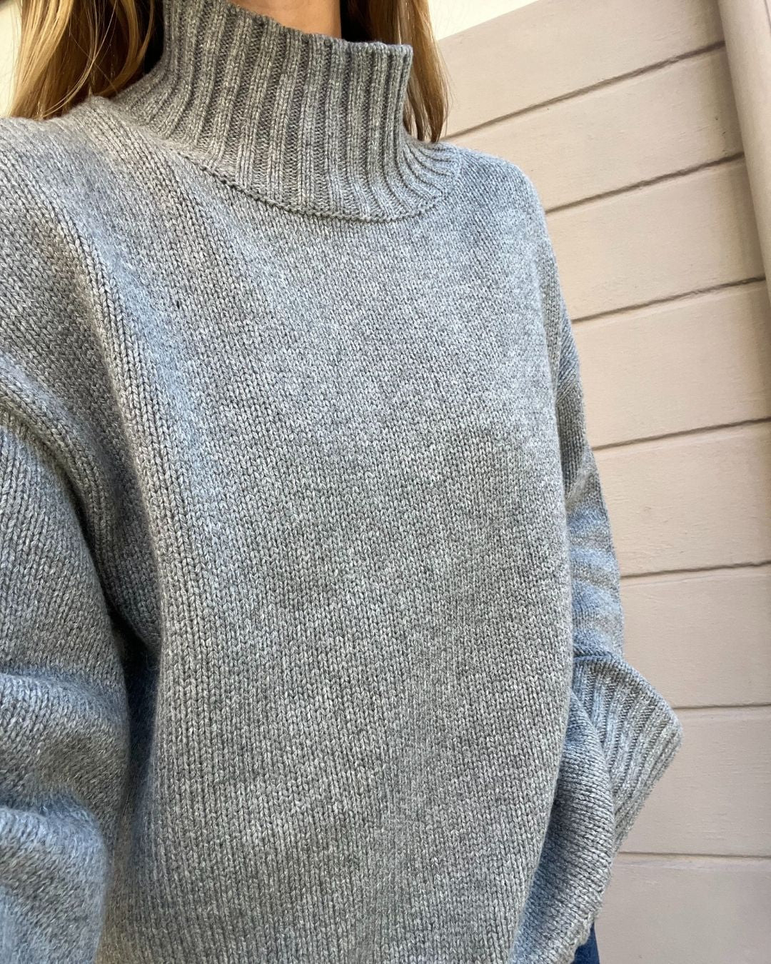 OBJAGNES Pullover - Medium Grey Melange