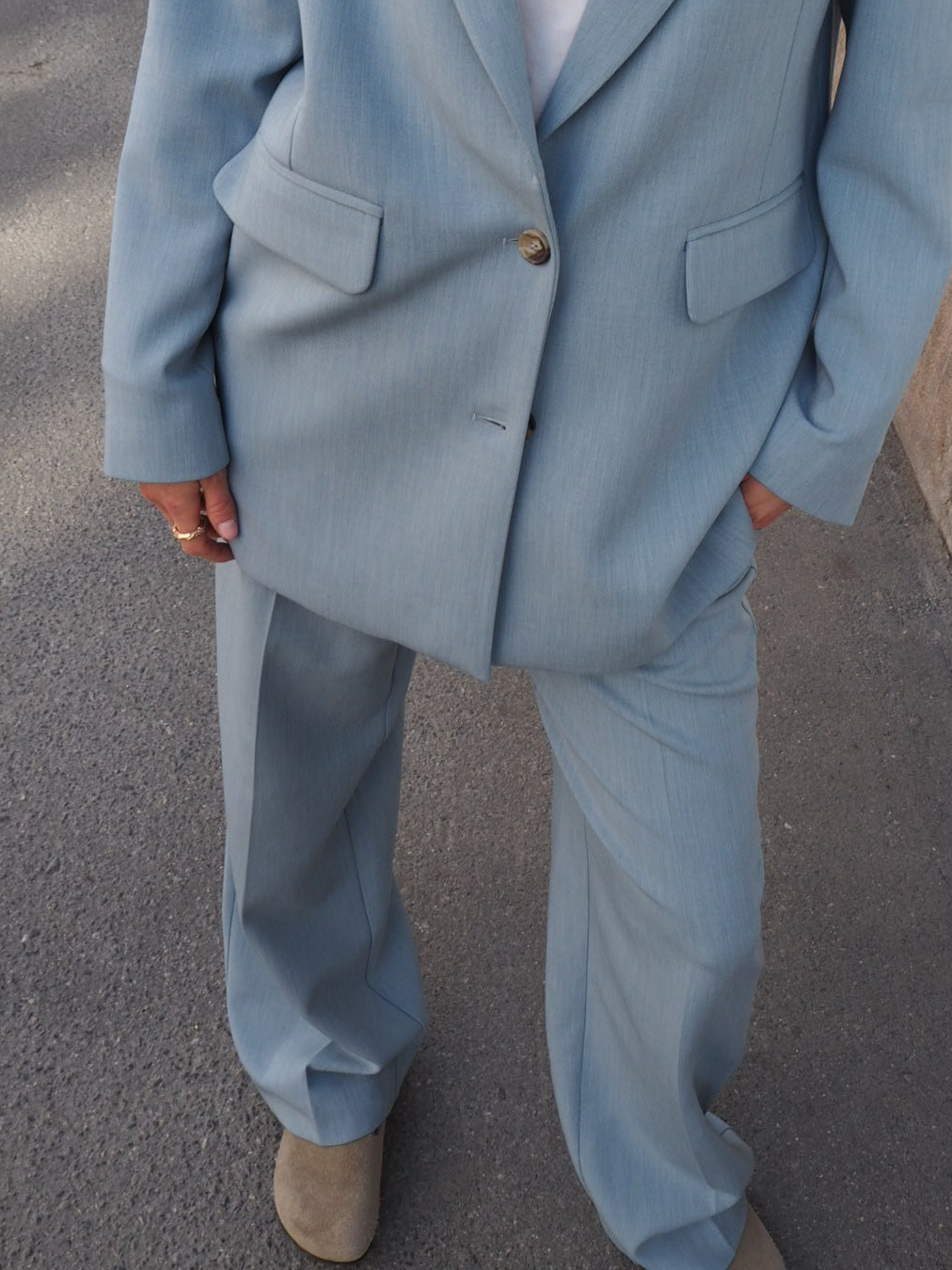 SLWRITA PANT - Dusty Blue