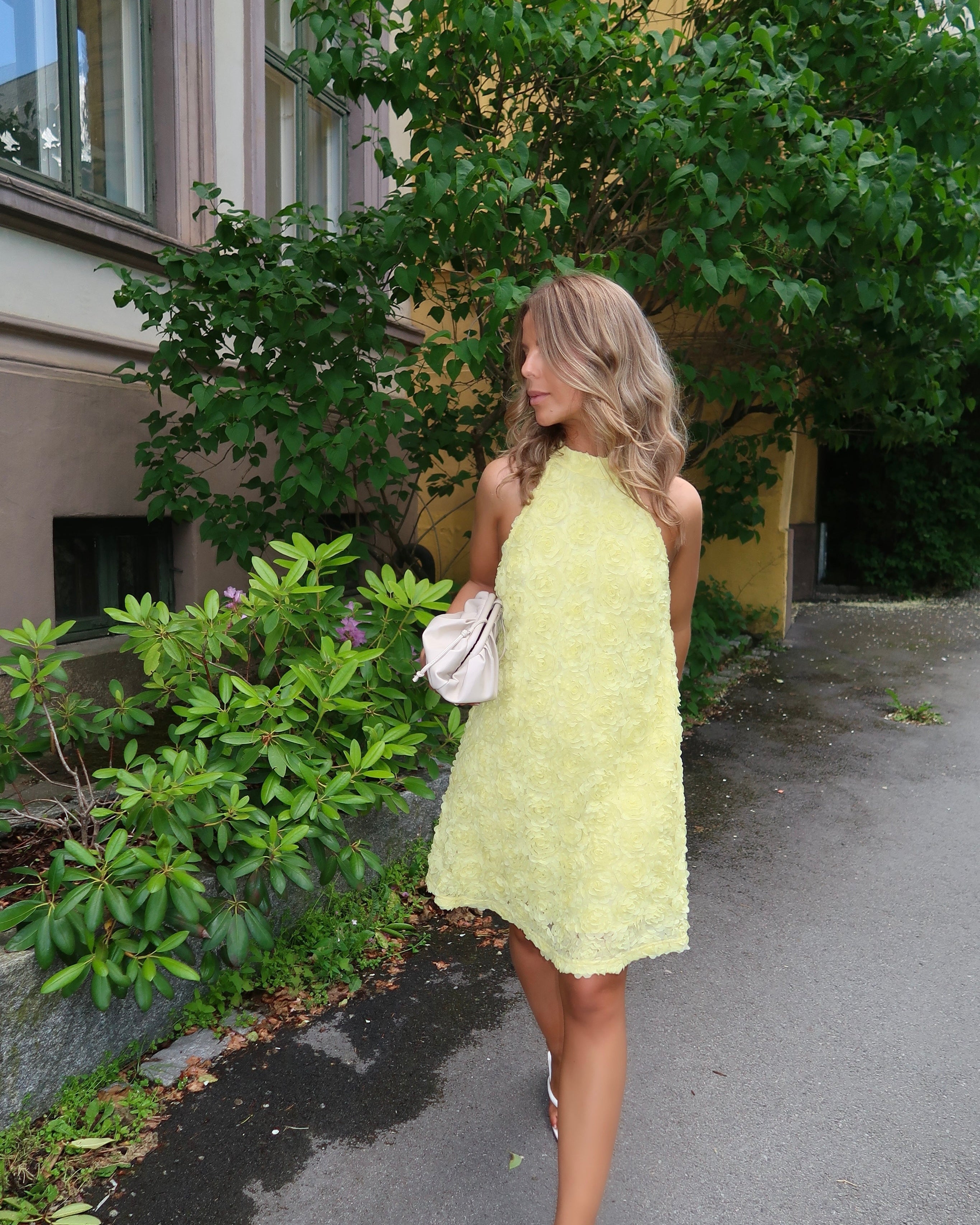 VIGLORY Short Dress - Pastel Yellow