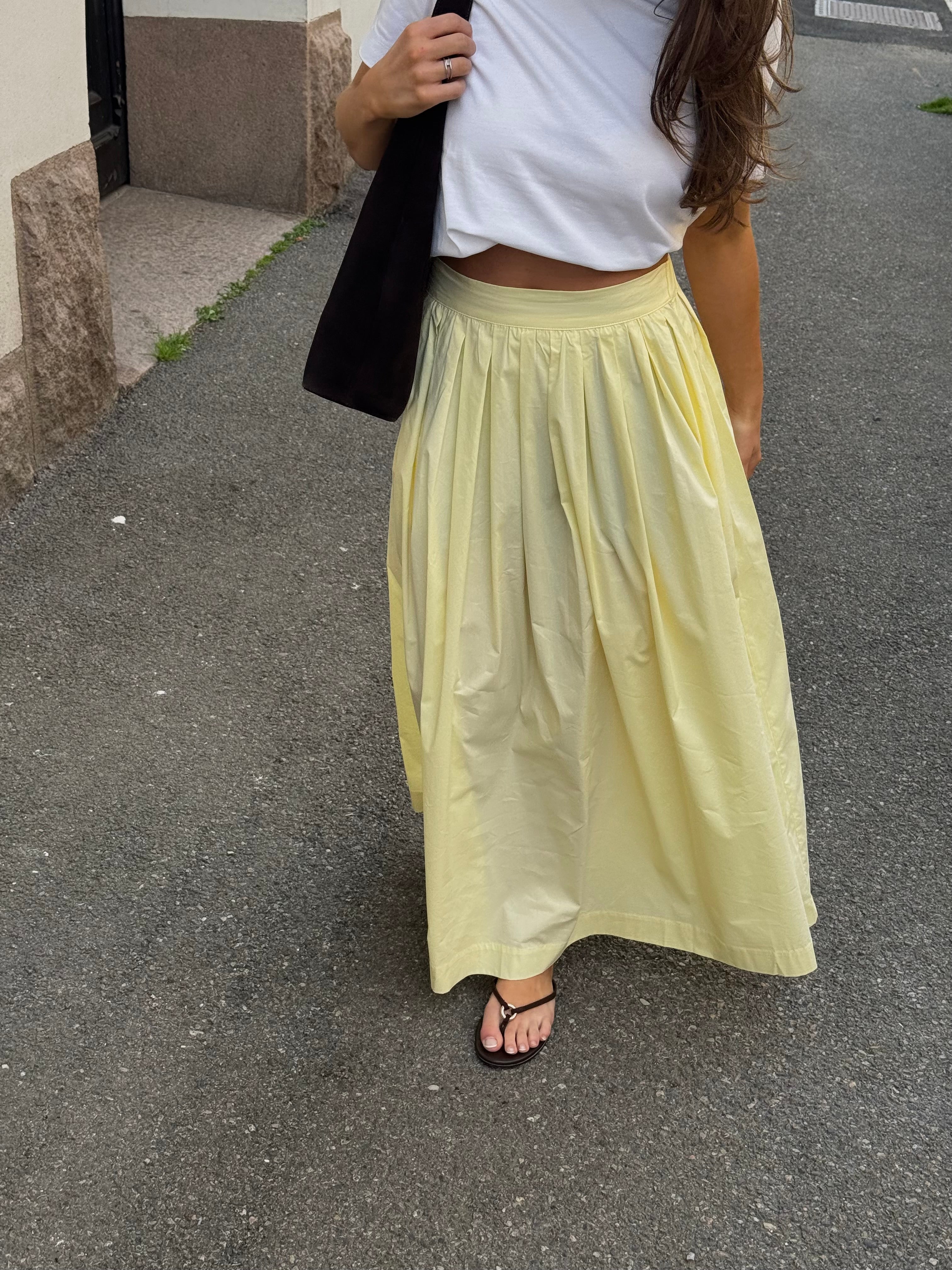 OBJPAIGE Long Skirt - Pastel Yellow
