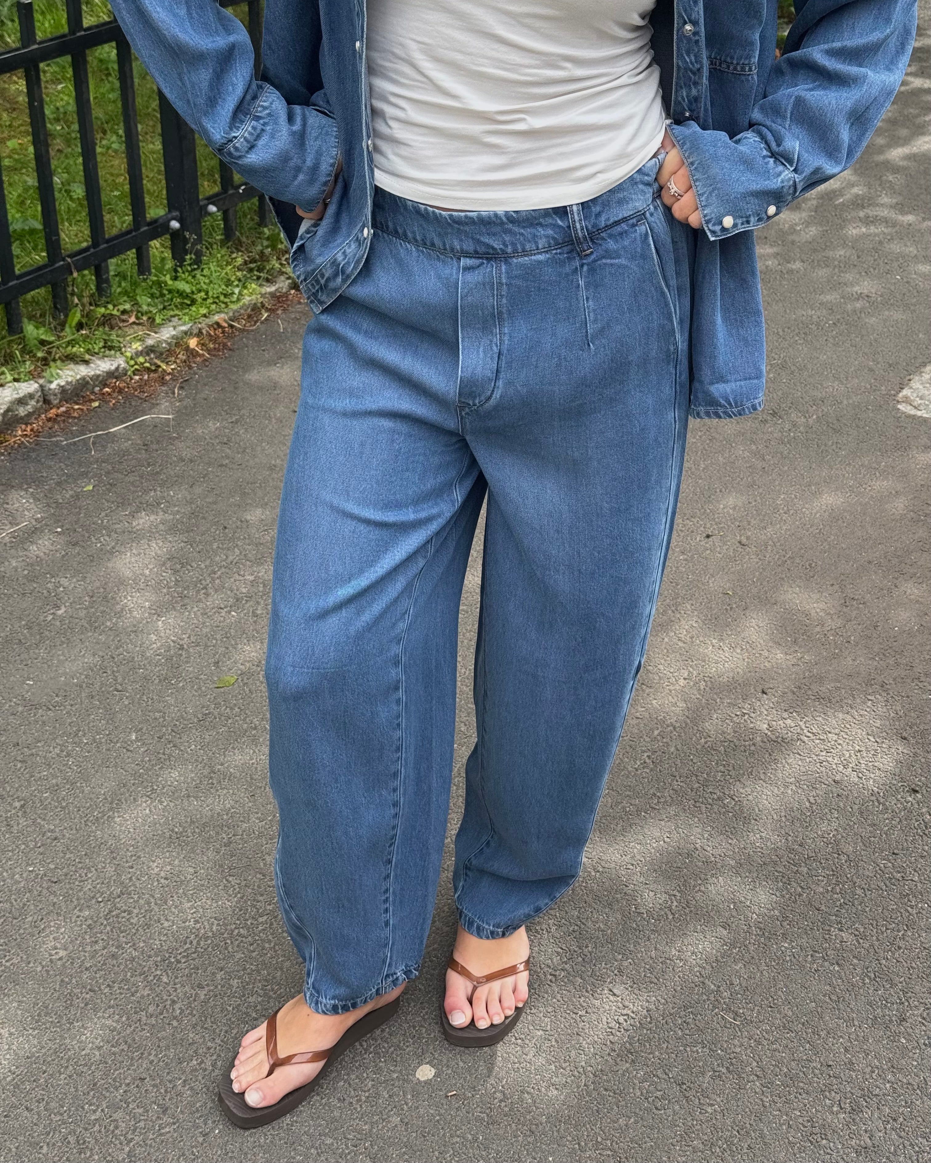 OBJFRAME Trousers - Medium Blue Denim