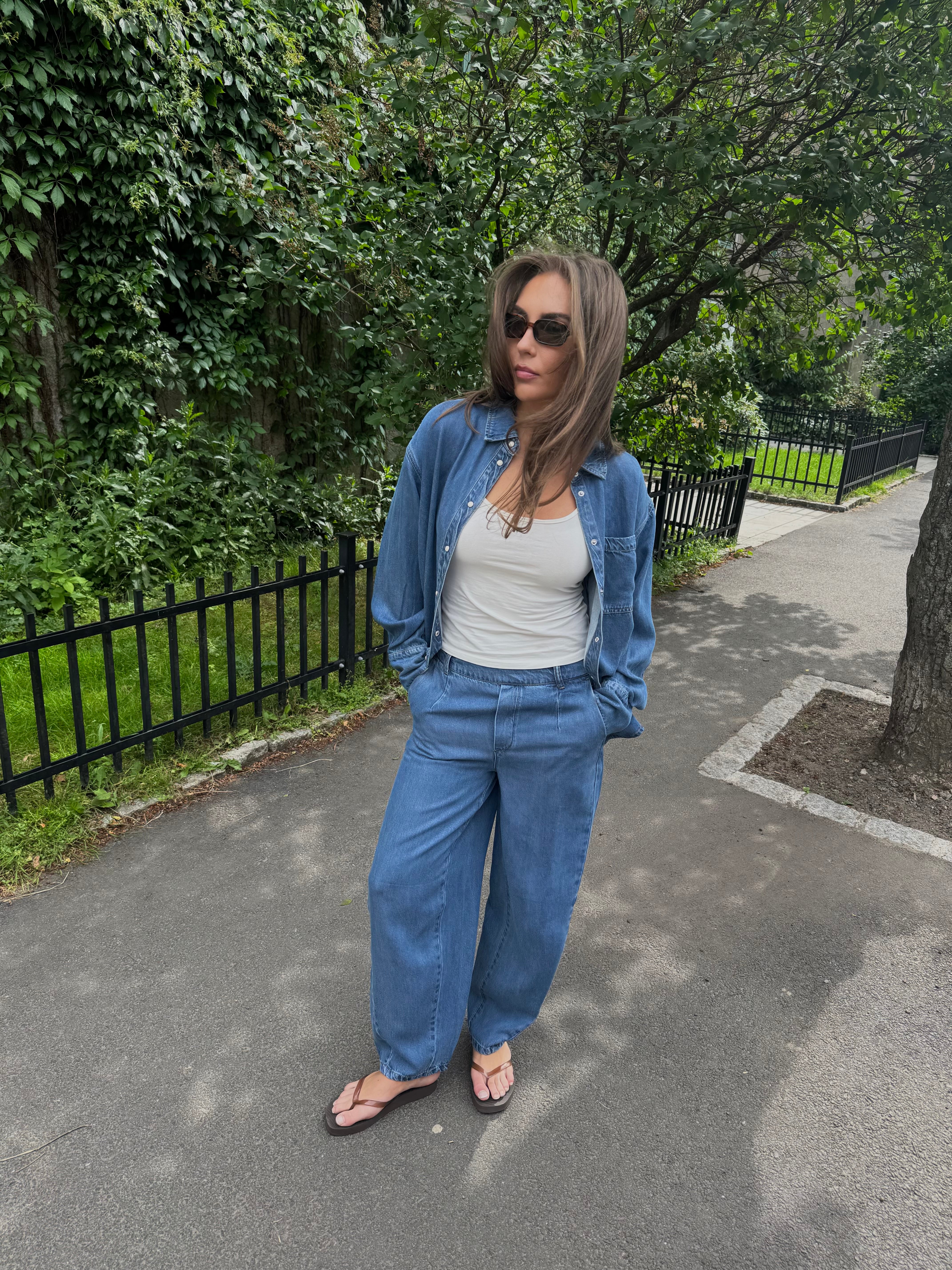 OBJFRAME Trousers - Medium Blue Denim