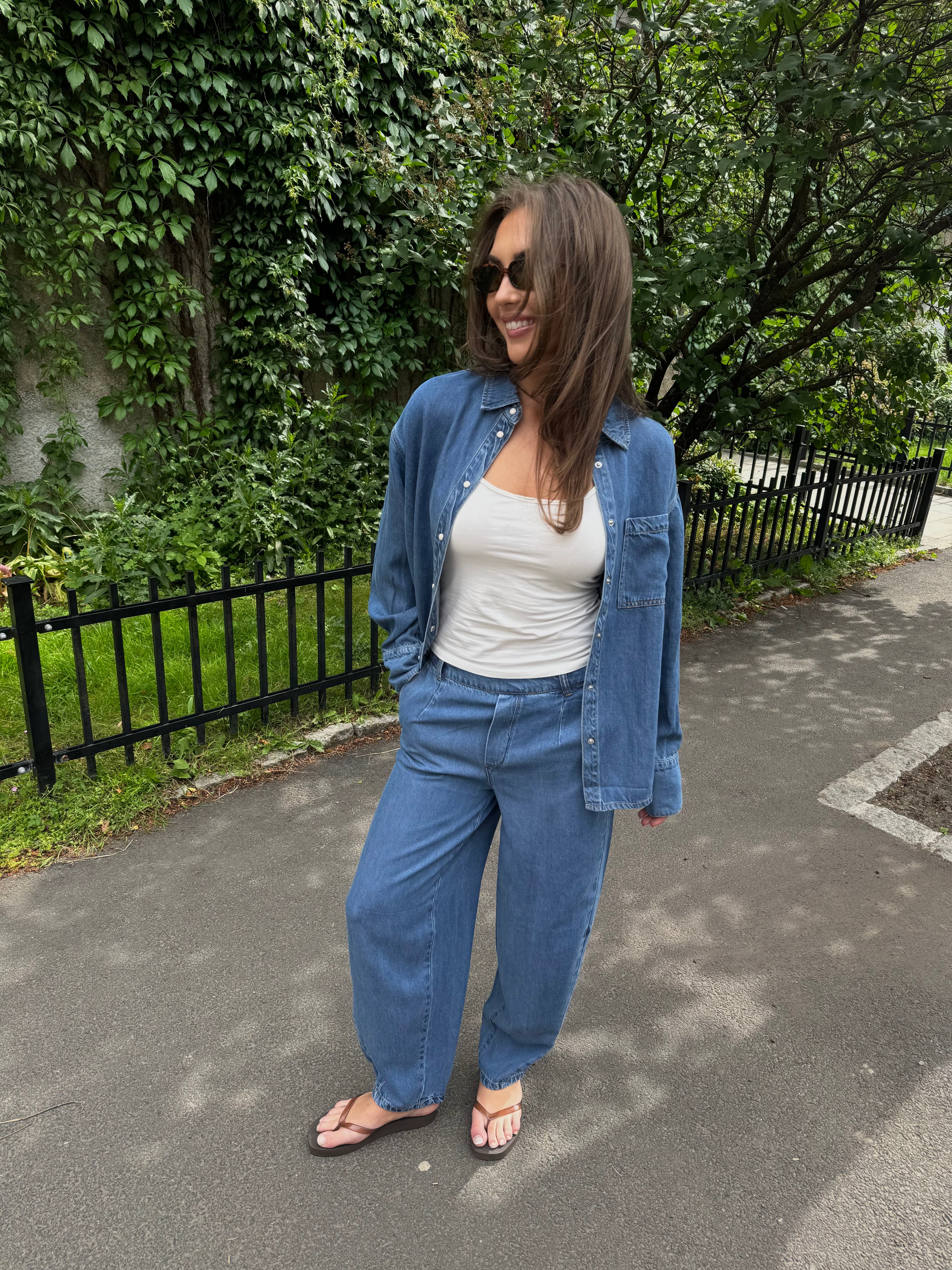 OBJFRAME Trousers - Medium Blue Denim