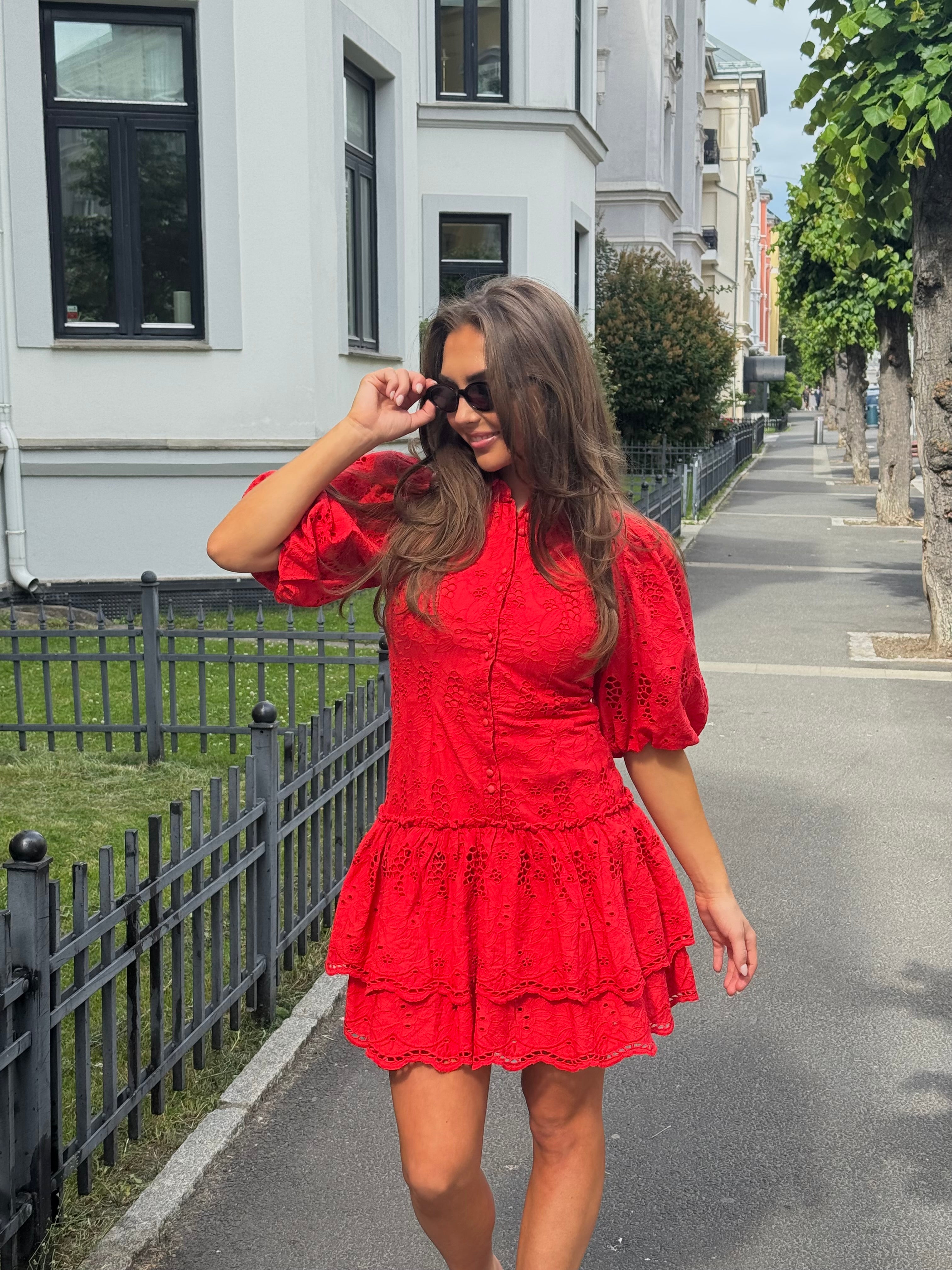 VISMILLA Short Dress - Hibiscus