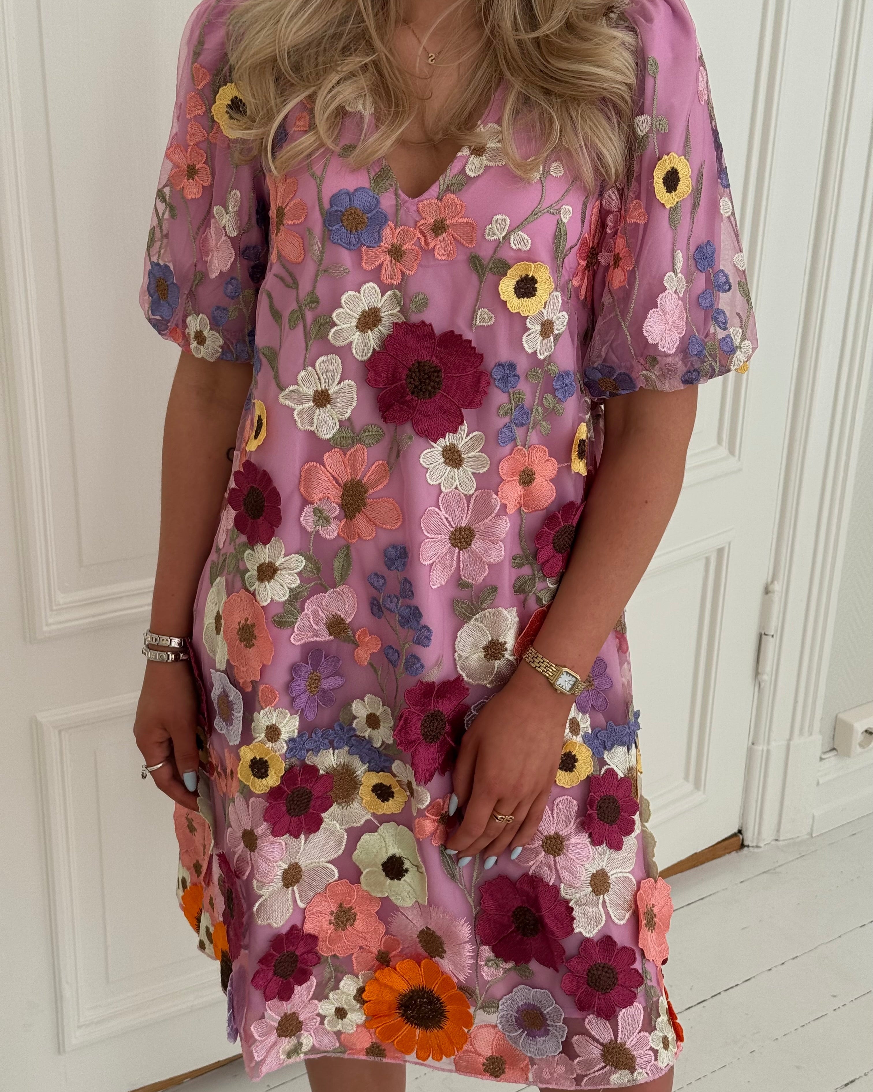 YASFLOWERING Midi Dress - Pink Lavender