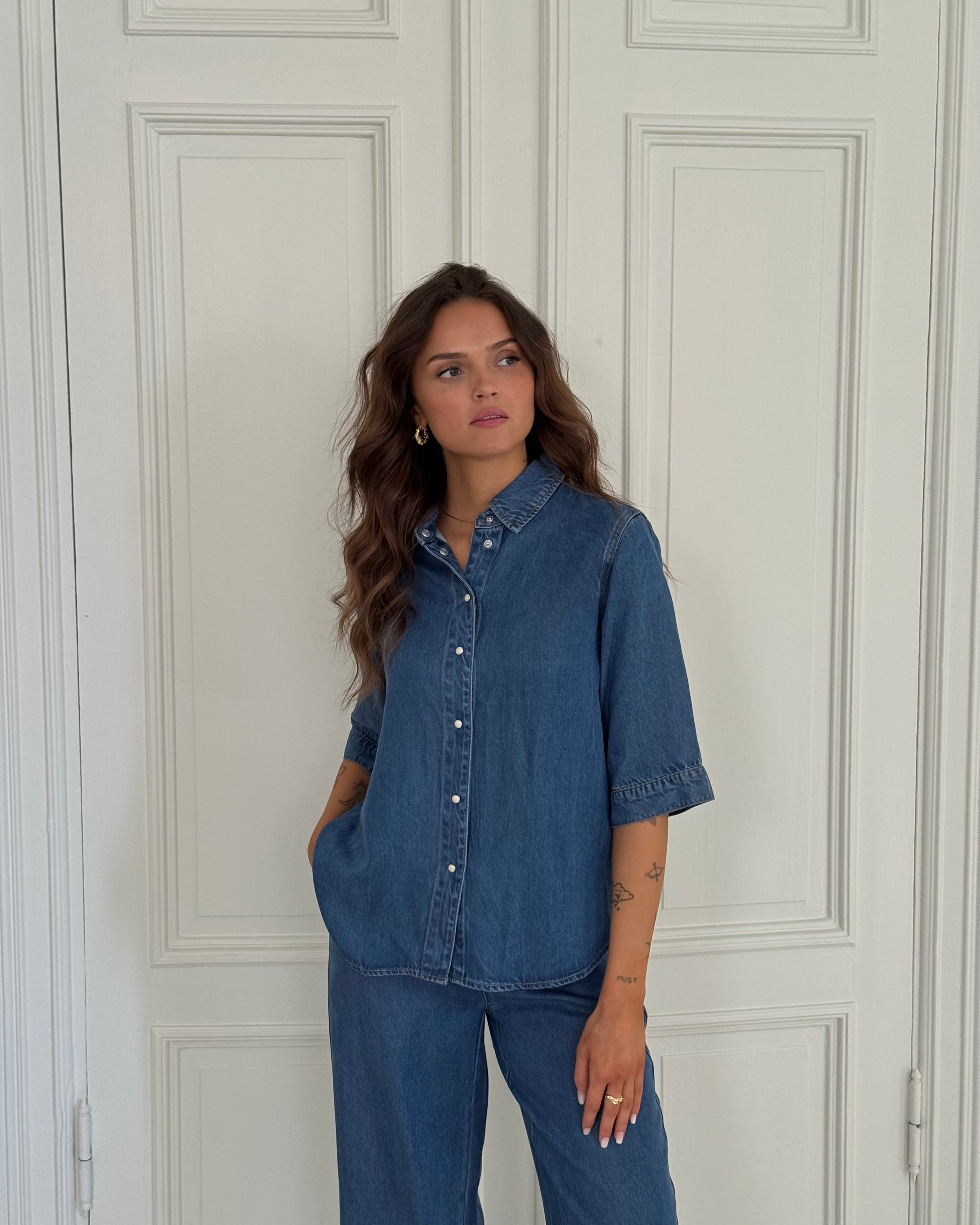 OBJFRAME Denim Shirt - Medium Blue Denim