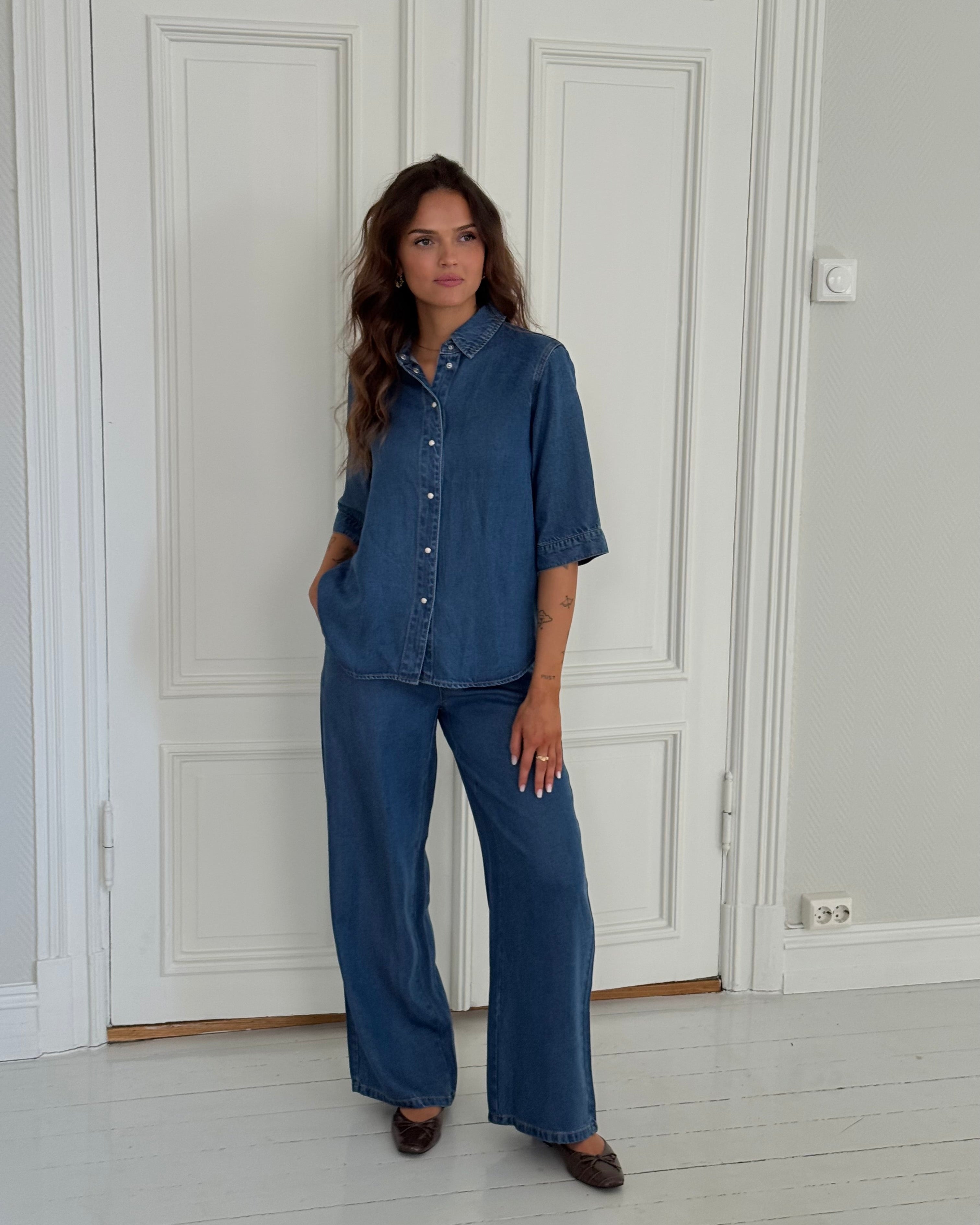 OBJFRAME Trousers - Medium Blue Denim