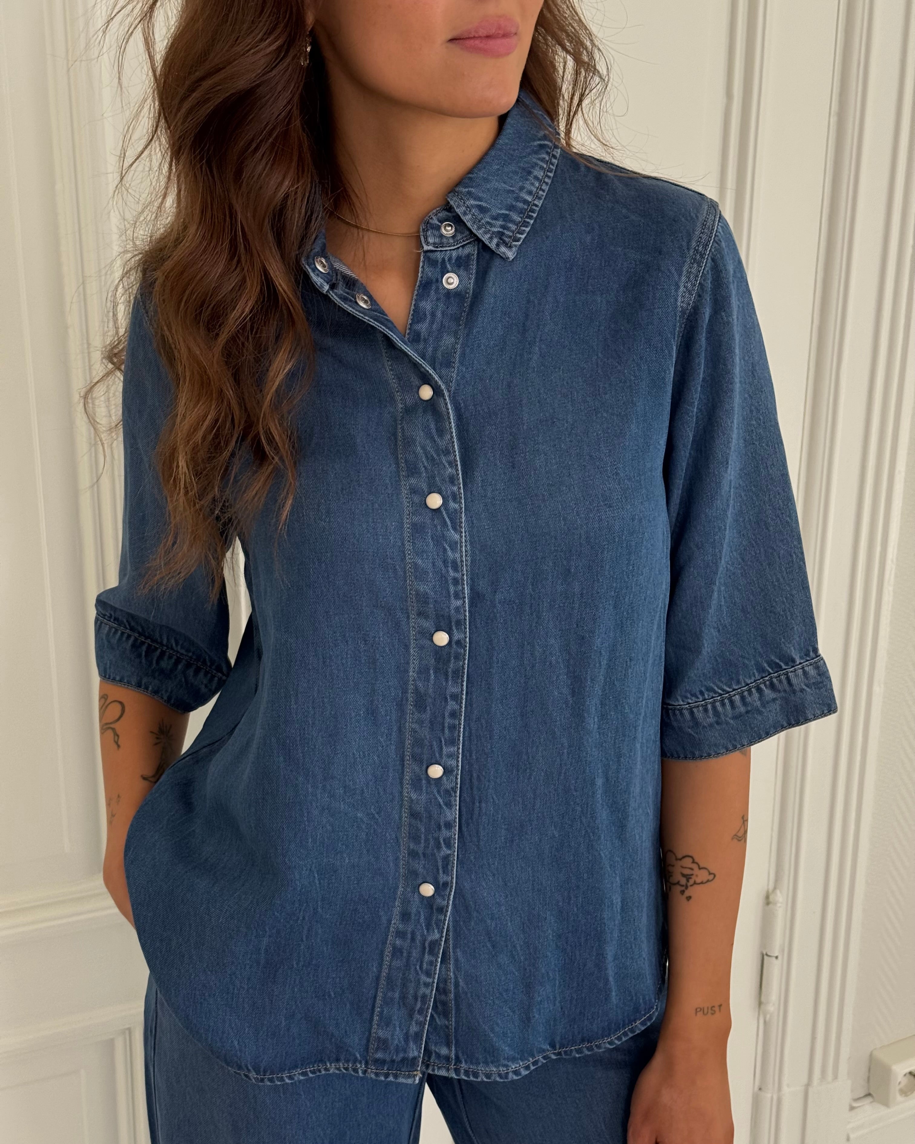 OBJFRAME Denim Shirt - Medium Blue Denim