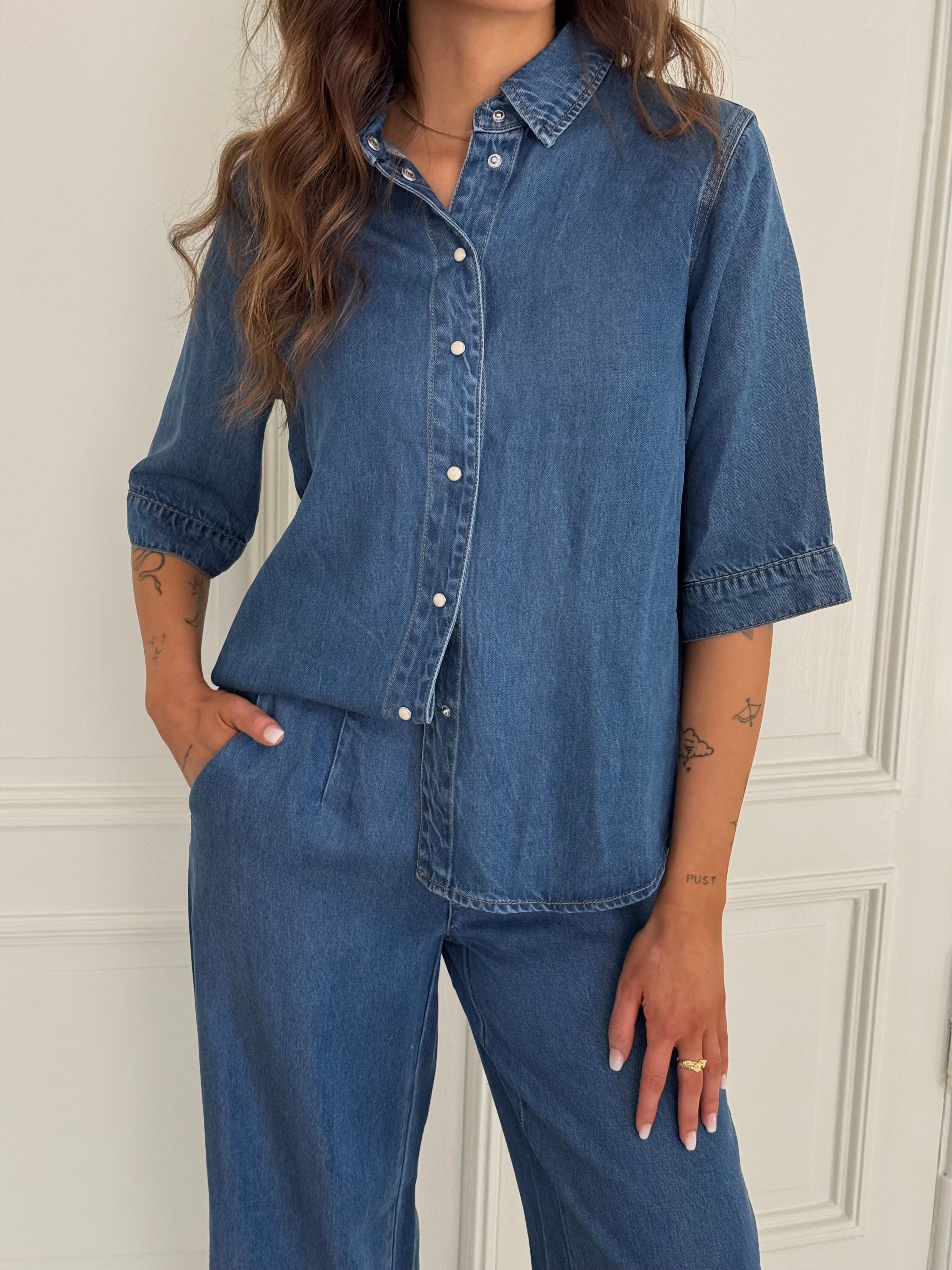 OBJFRAME Denim Shirt - Medium Blue Denim