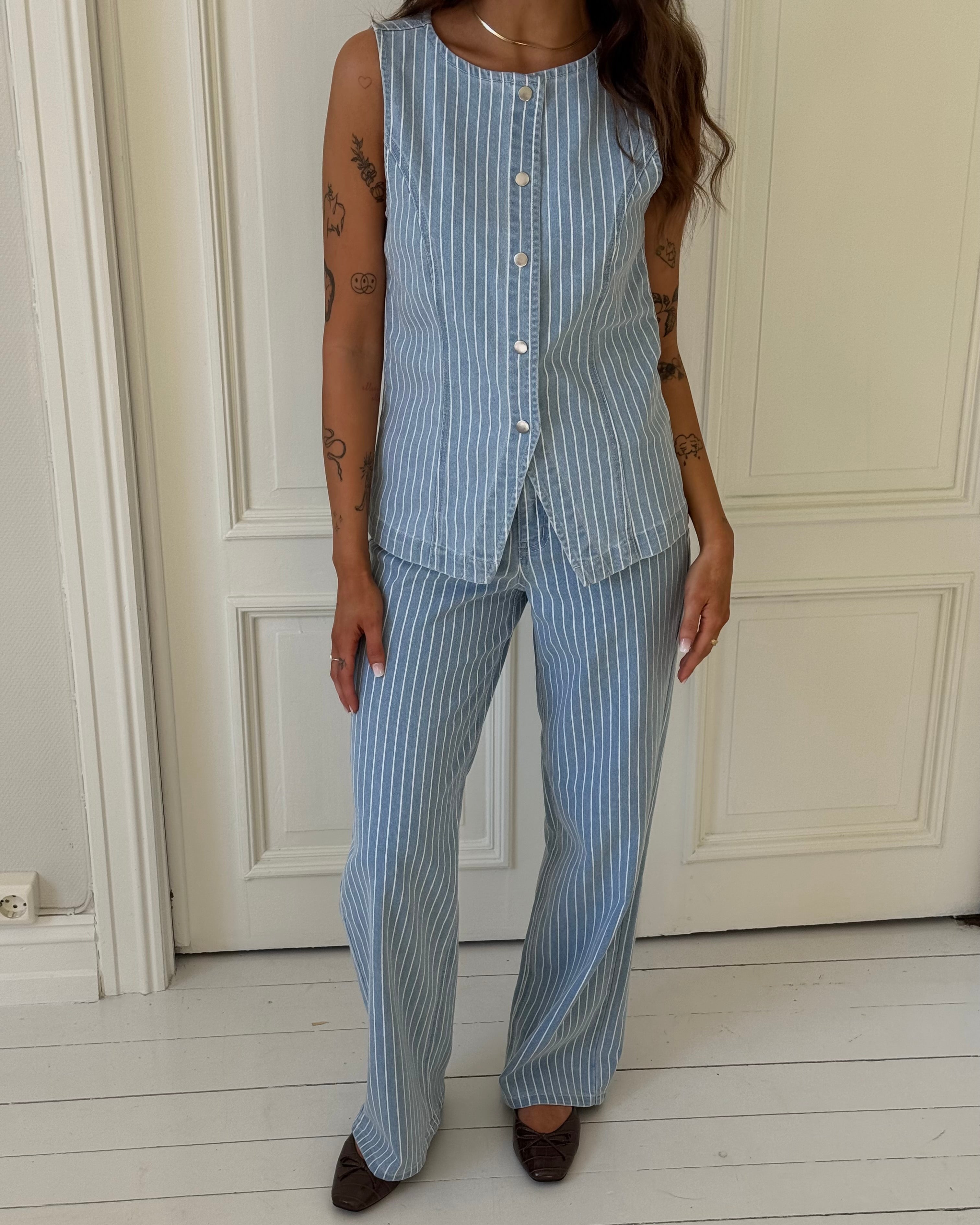 OBJSANNI Tailored Waistcoat - Light Blue Denim