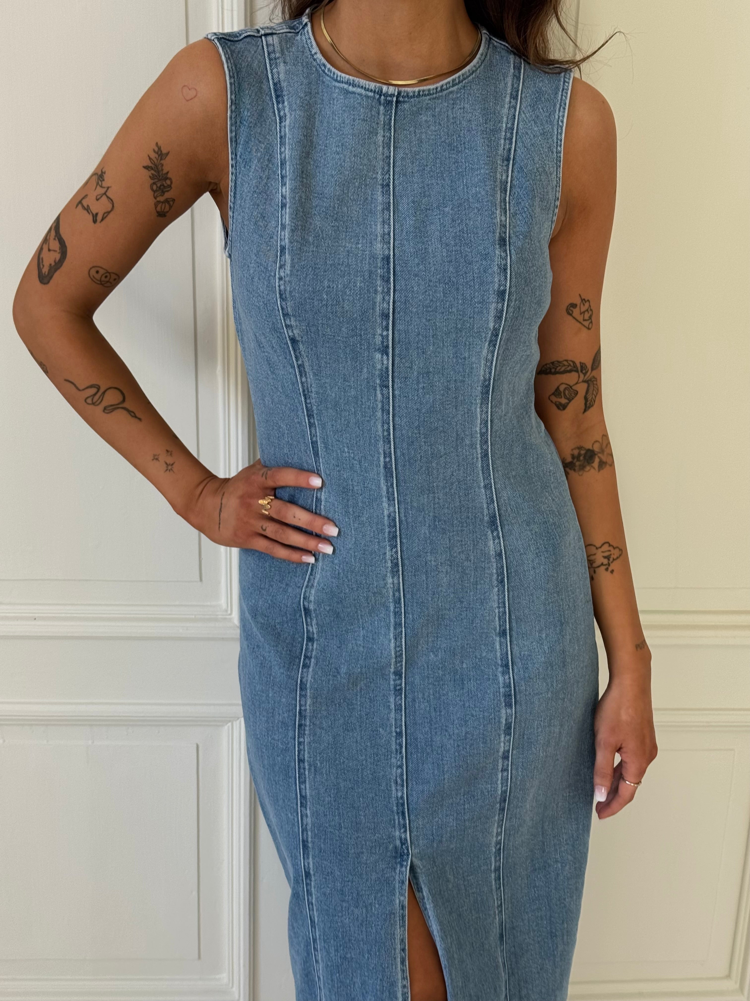 VIWINONA Long Dress - Light Blue Denim