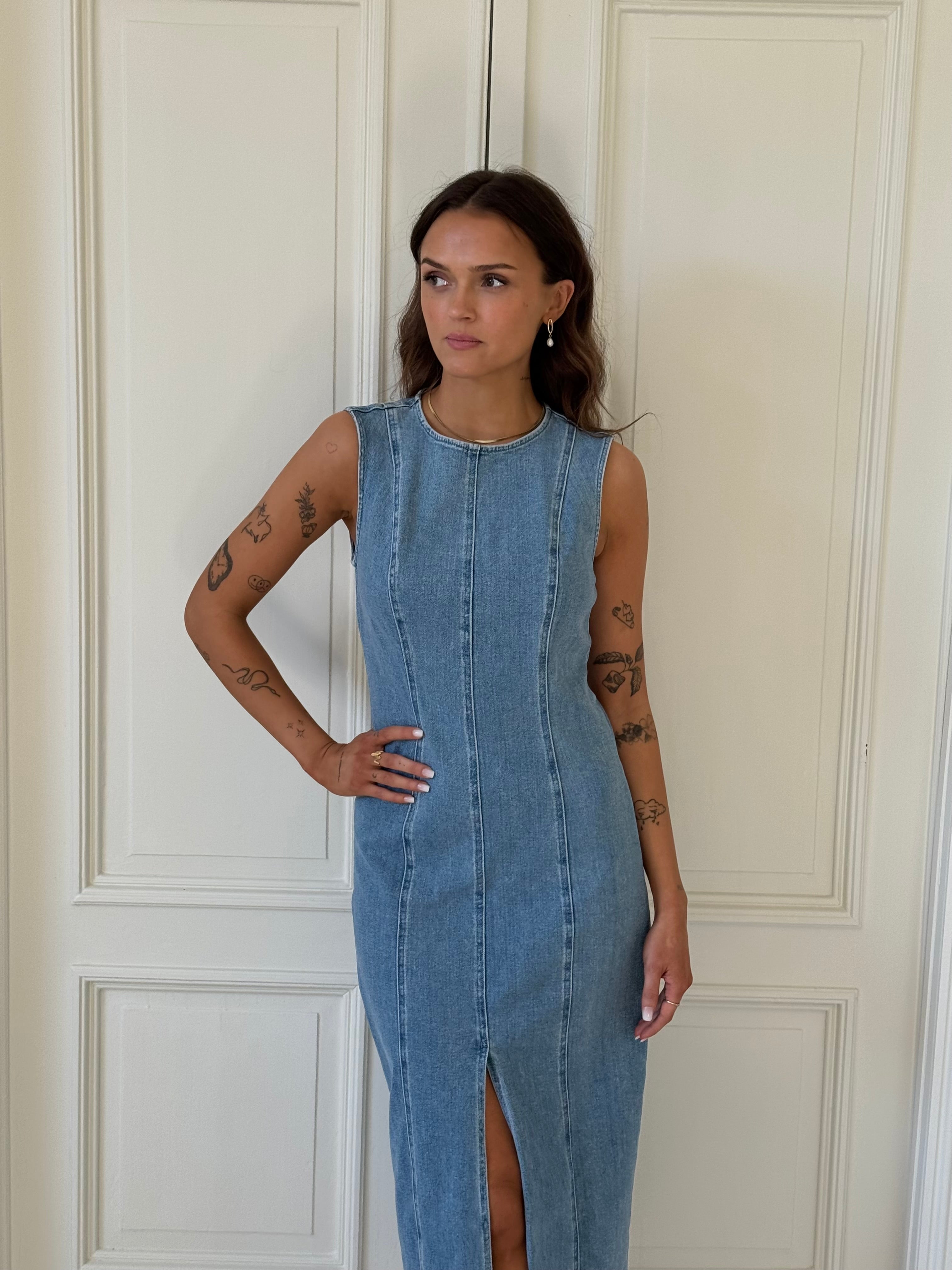 VIWINONA Long Dress - Light Blue Denim