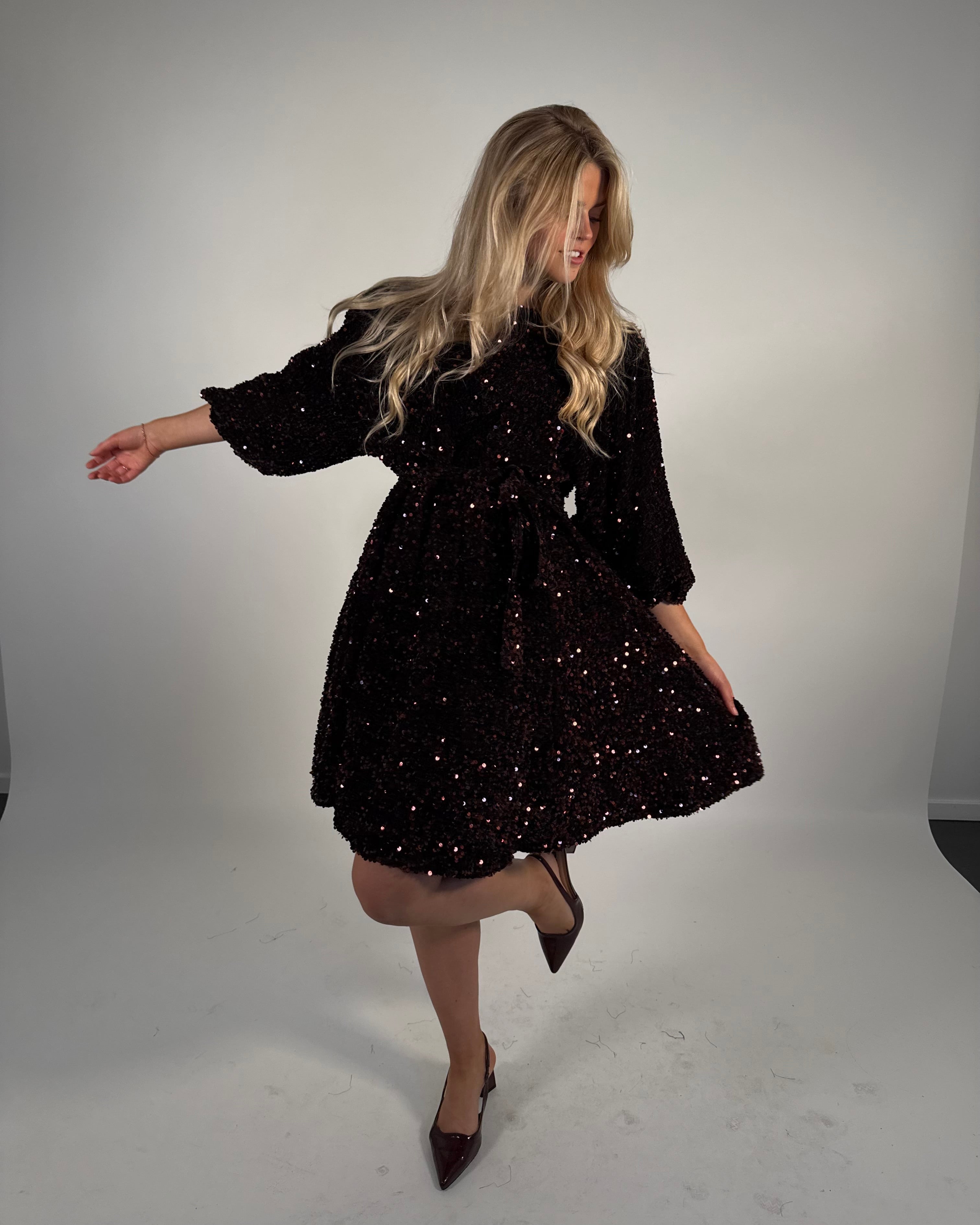 VIFAITH Short Dress - Coffee Bean