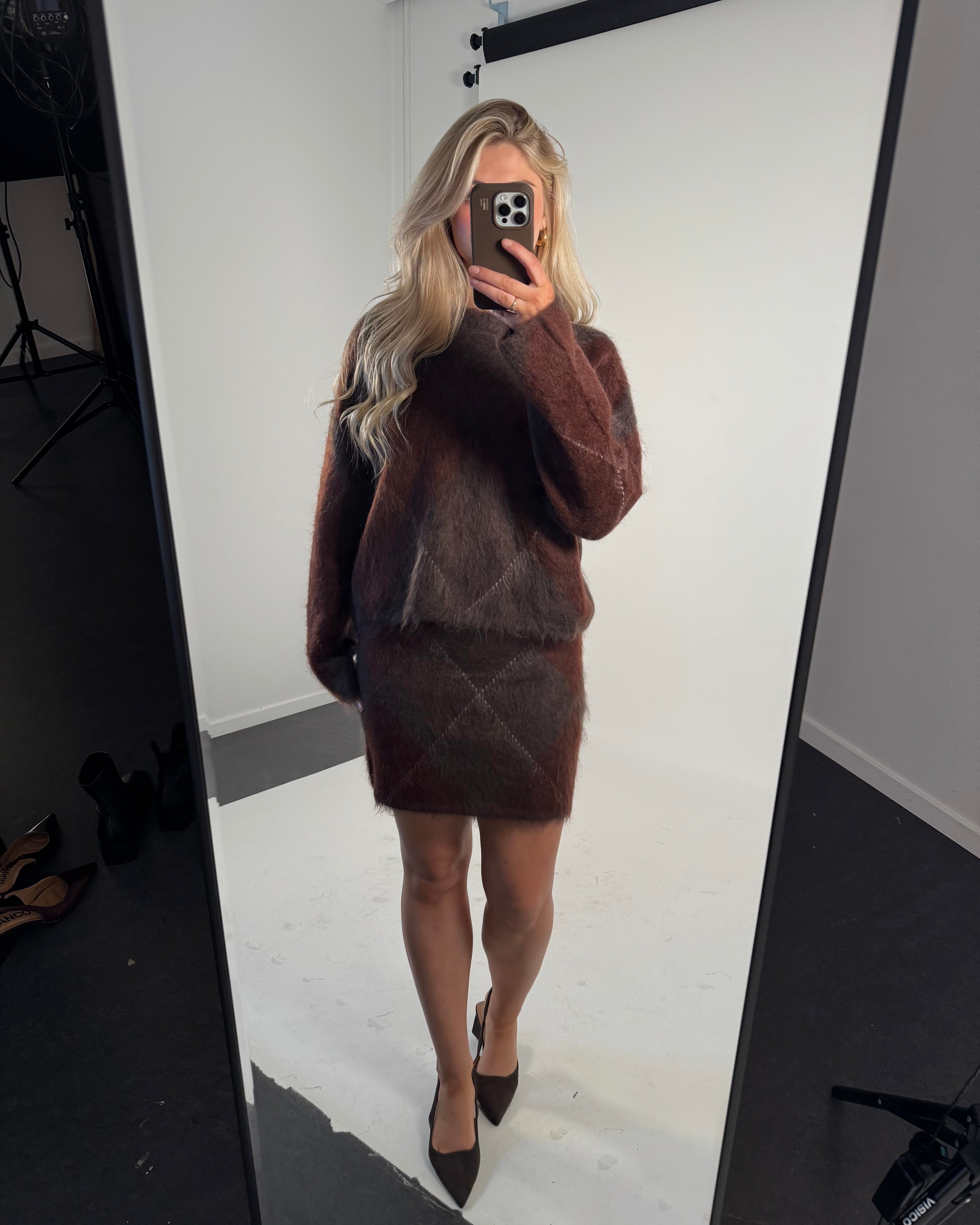 YASARGY Short Skirt - Coffee Bean