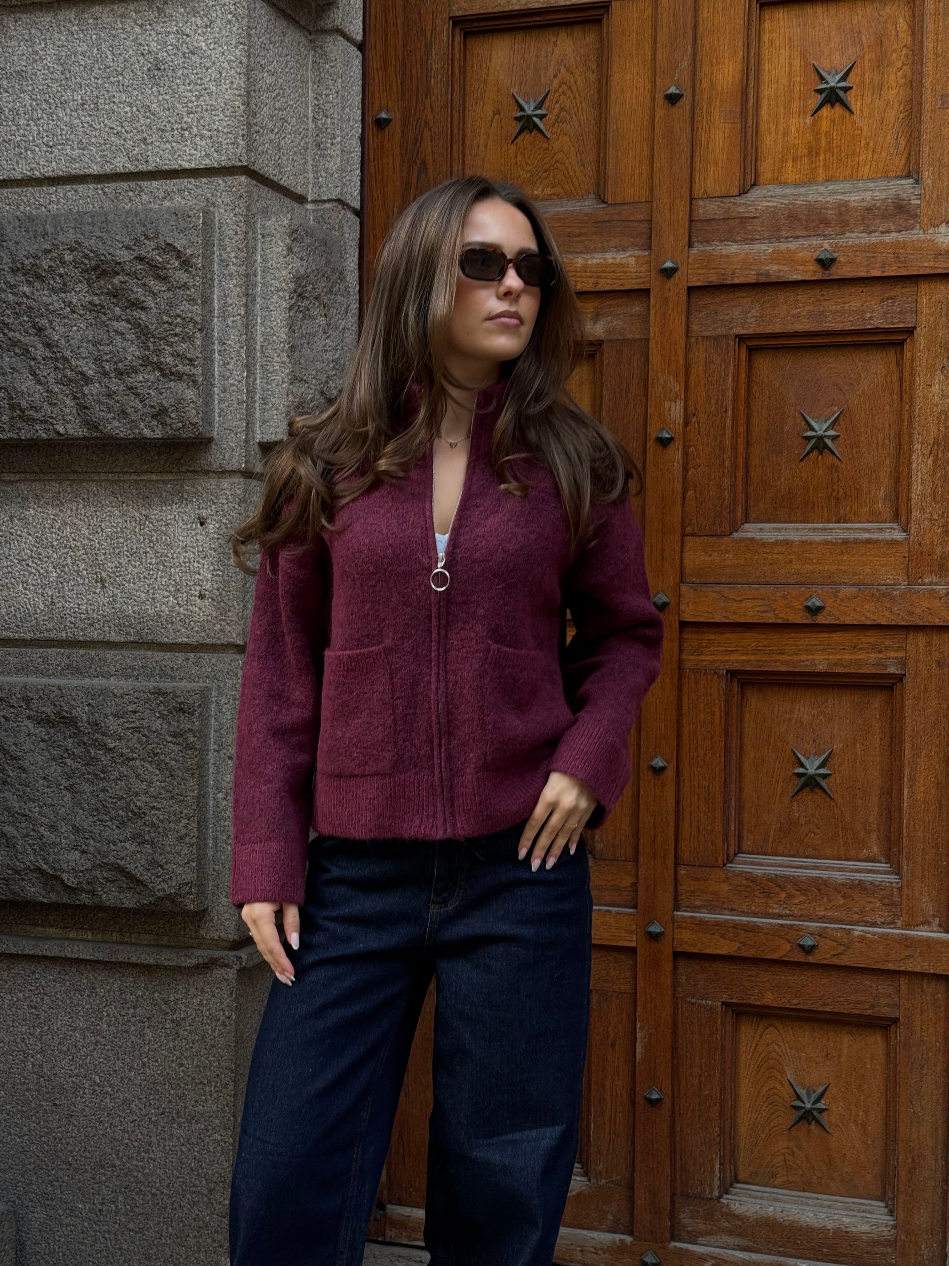 SLWSIA Knitted Cardigan - Tawny Port