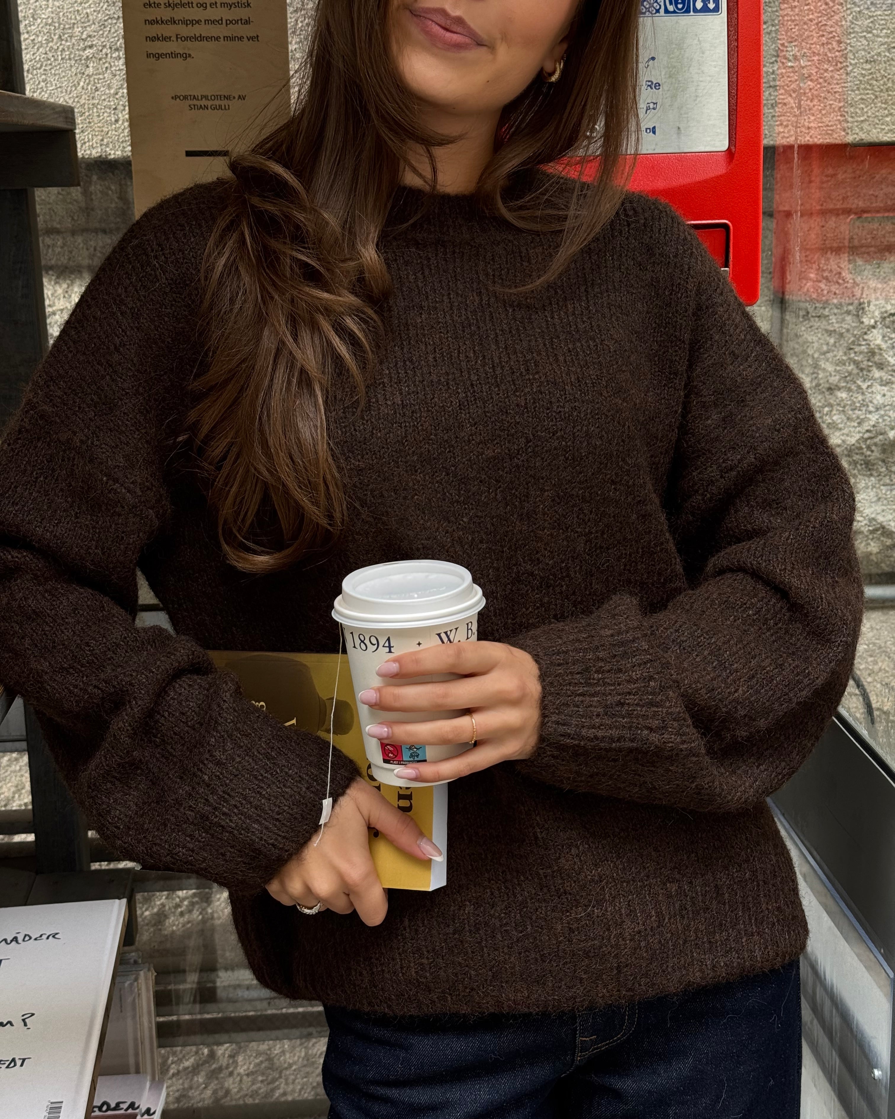 OBJSAGGIA Pullover - Seal Brown