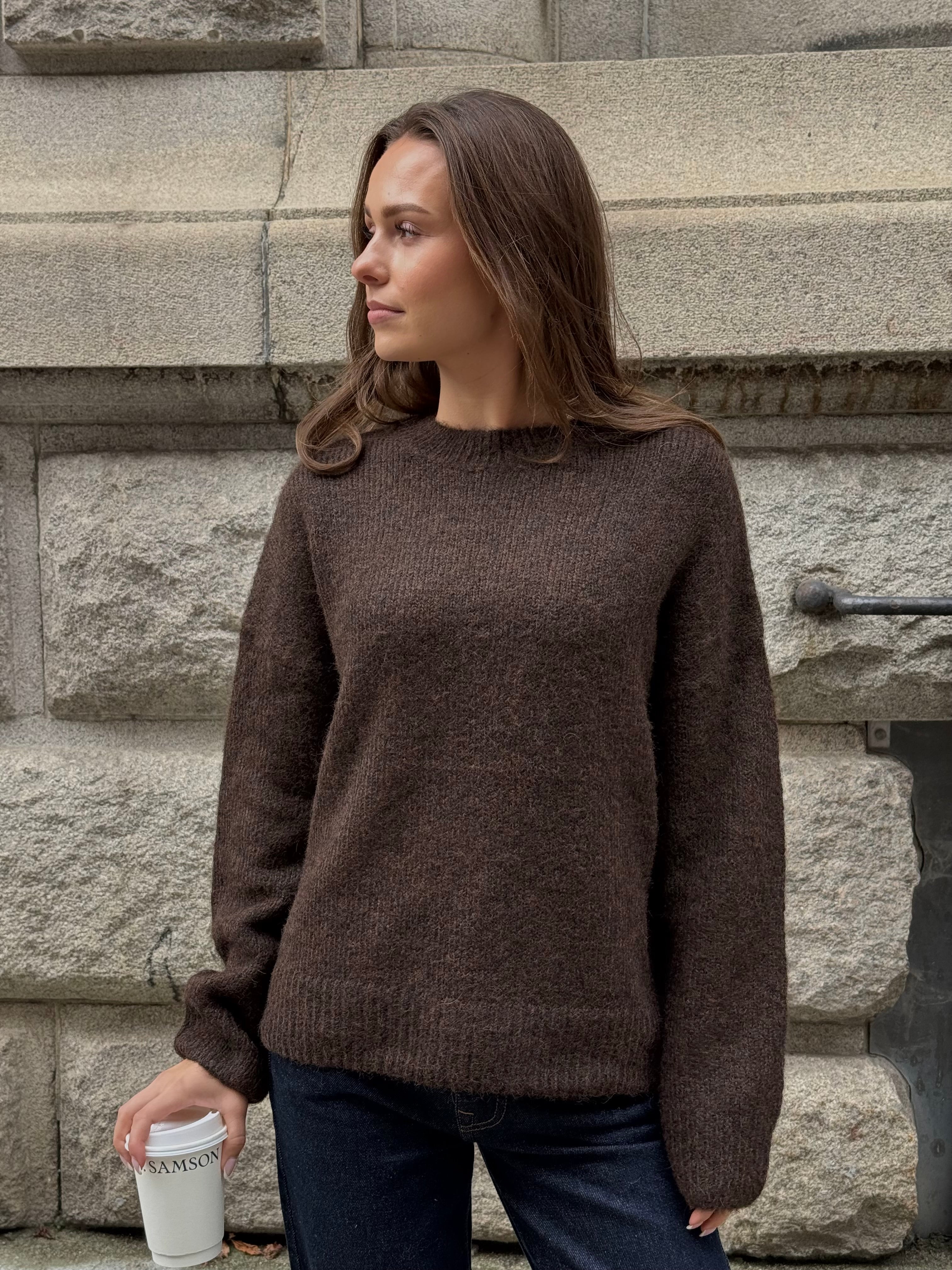 OBJSAGGIA Pullover - Seal Brown