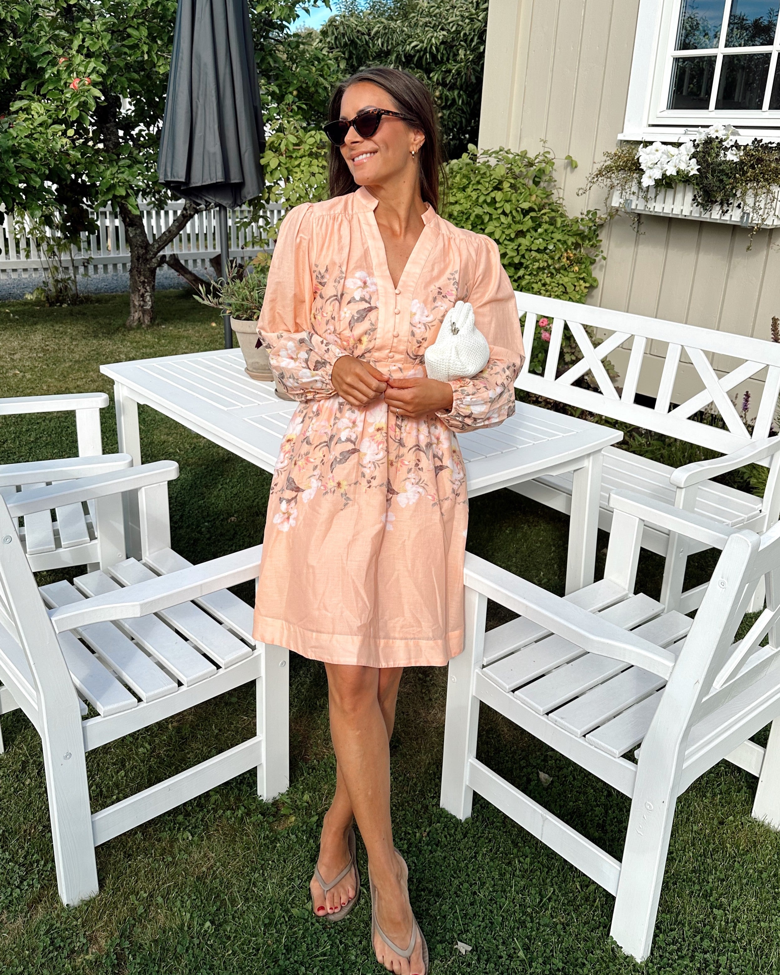 VIZANILA Short Dress - Peach Parfait