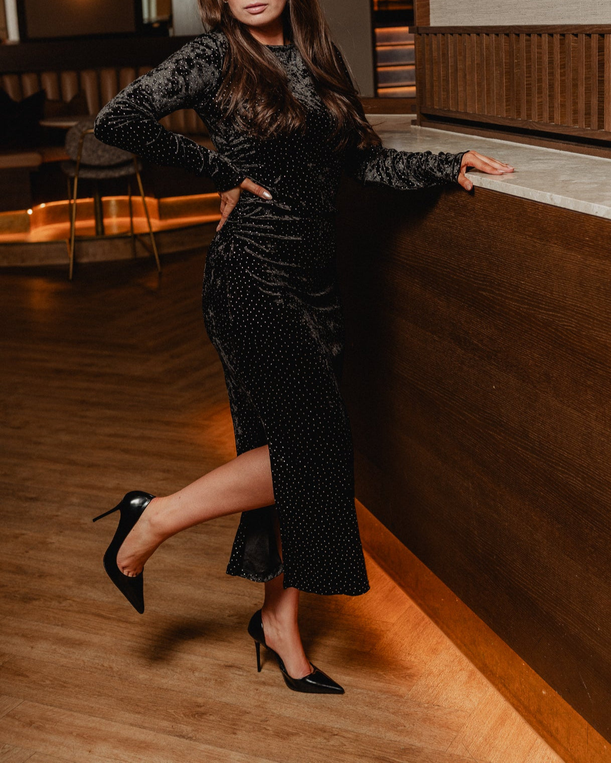 YASTILLIA Long Dress - Black