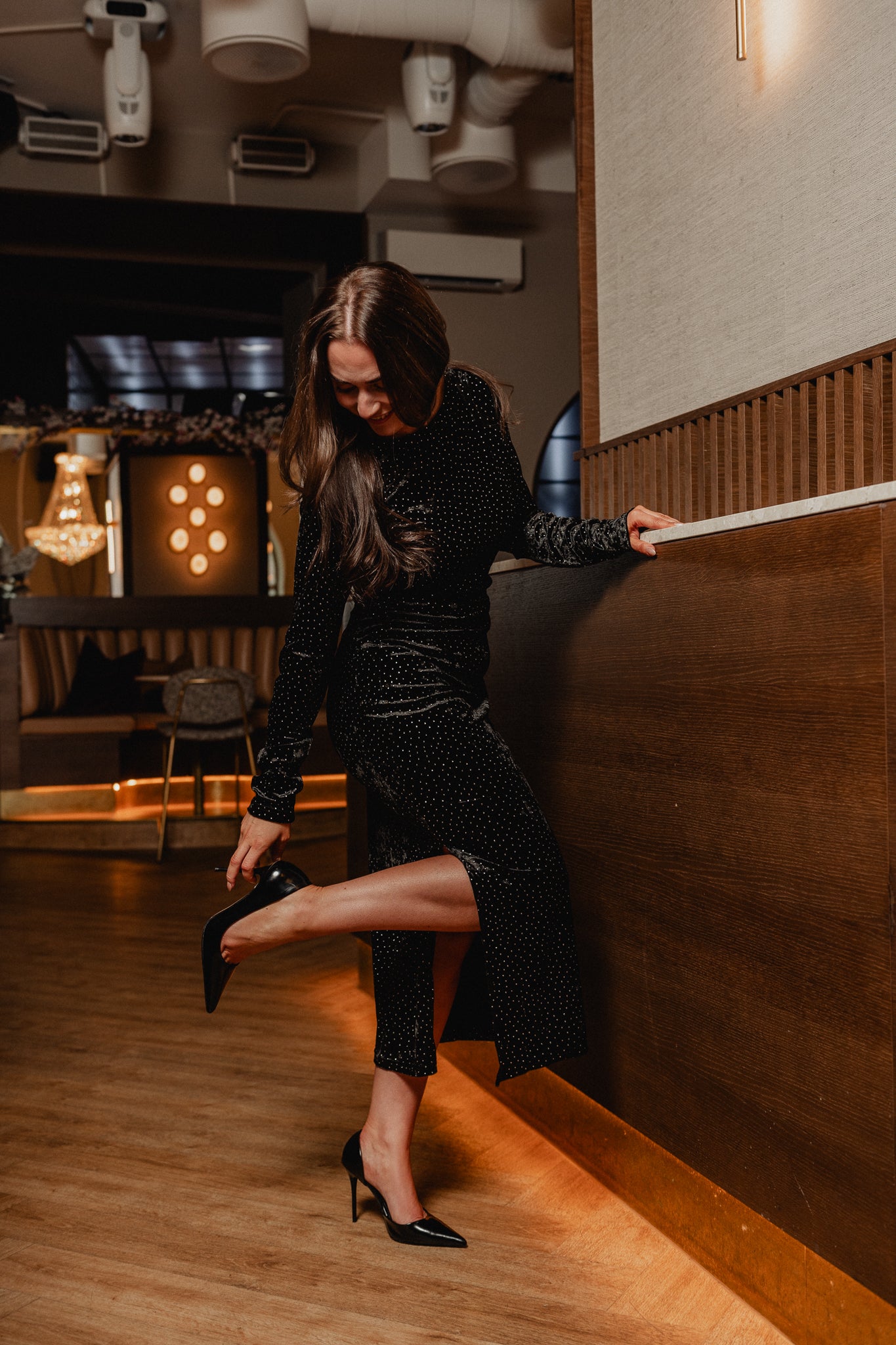 YASTILLIA Long Dress - Black