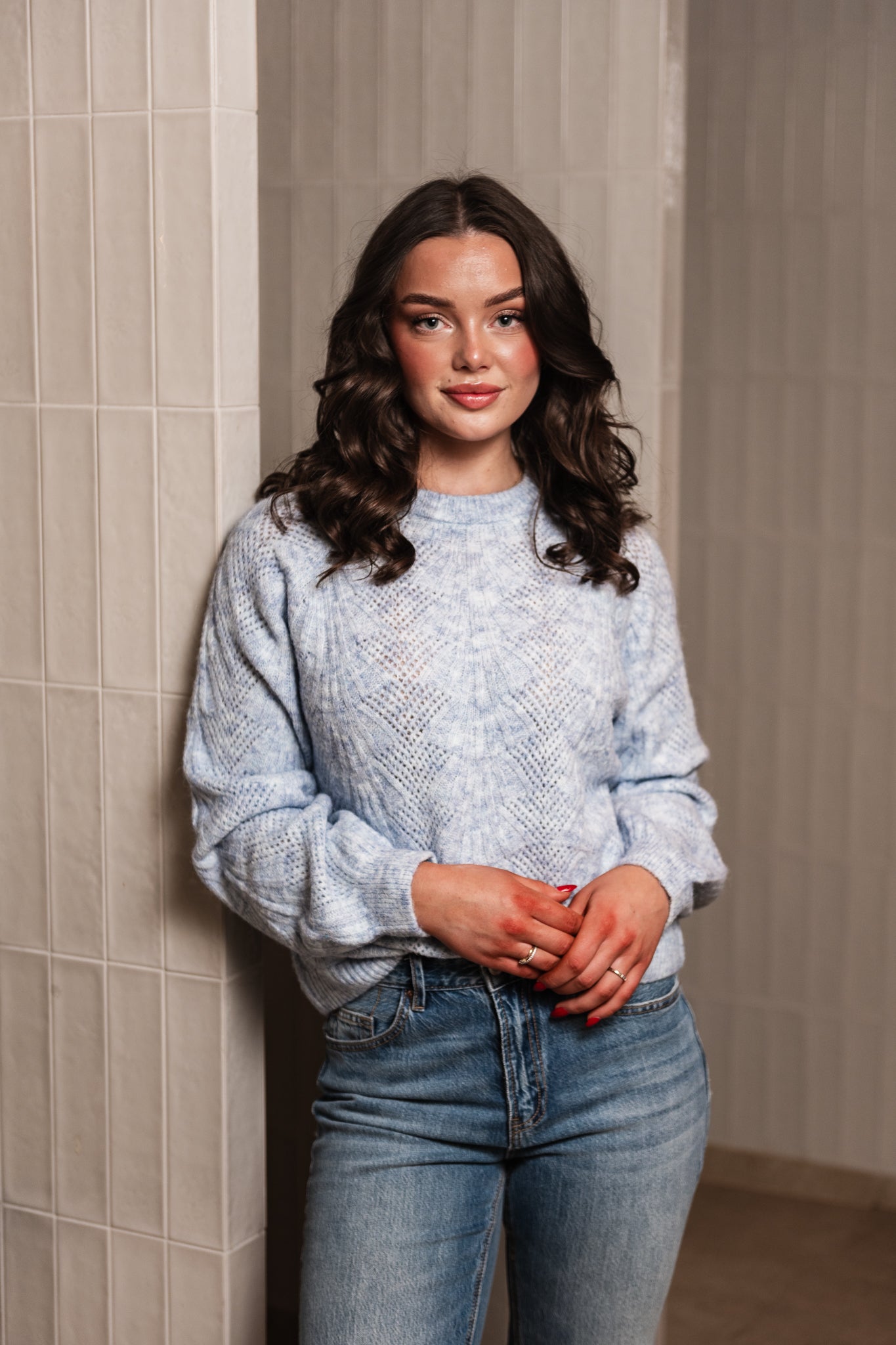 OBJFLORA Pullover - Cornflower Blue