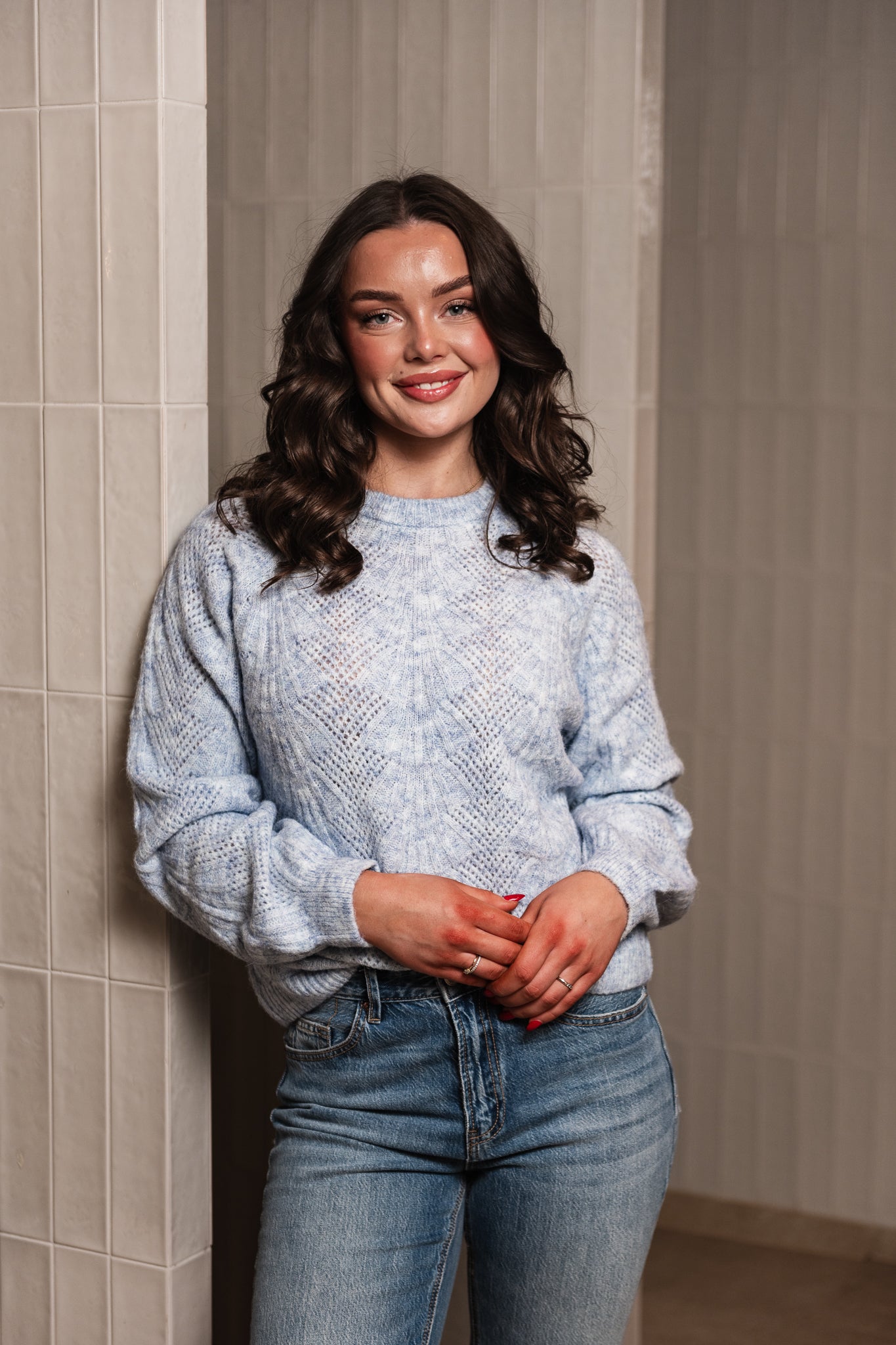OBJFLORA Pullover - Cornflower Blue