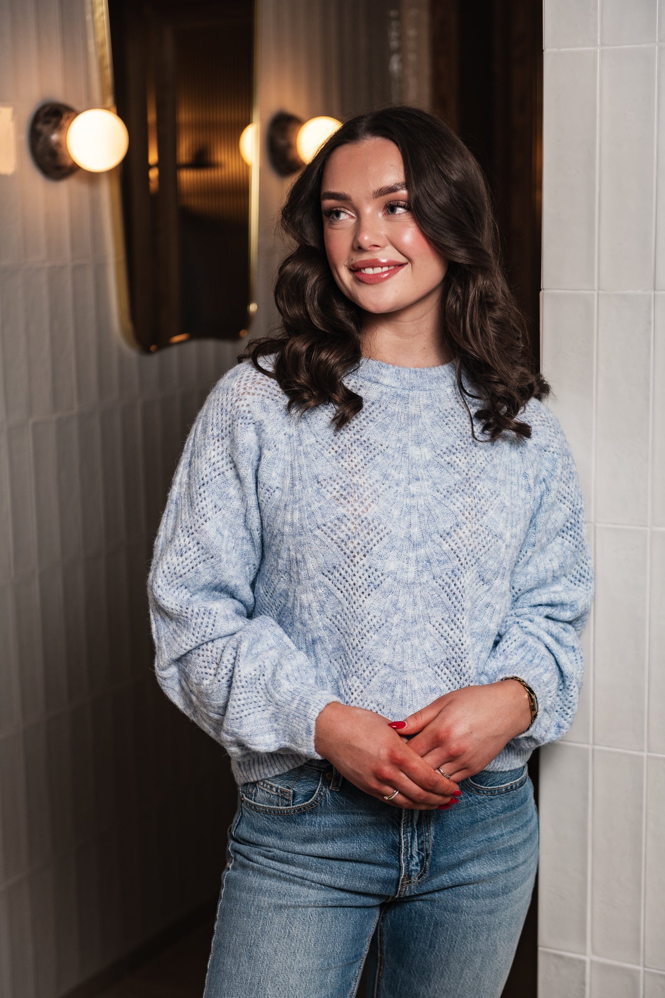 OBJFLORA Pullover - Cornflower Blue