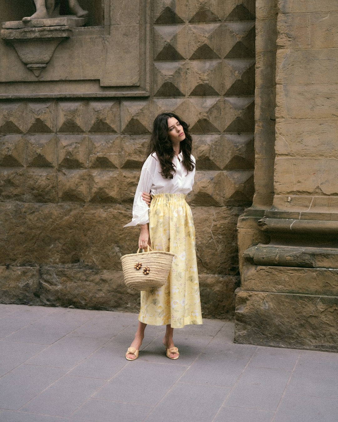 YASLEMON Long Skirt - Pale Banana