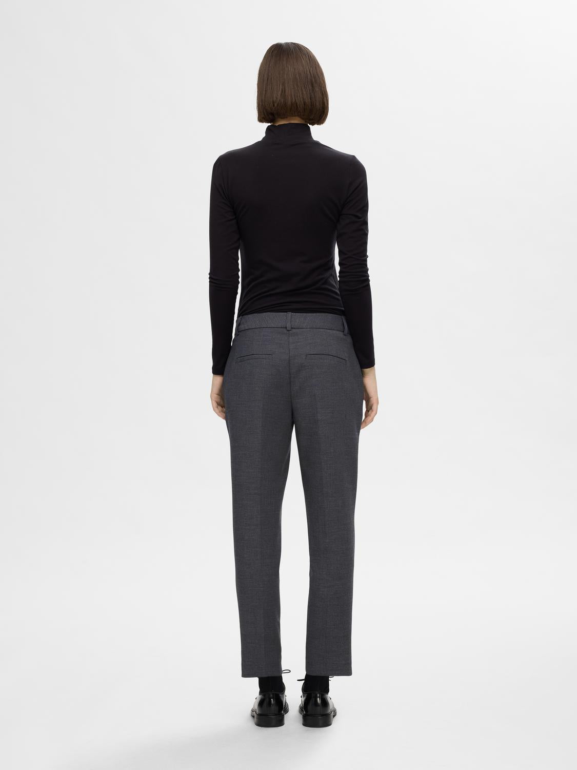 SLFRITA-RIA Trousers - Dark Grey Melange