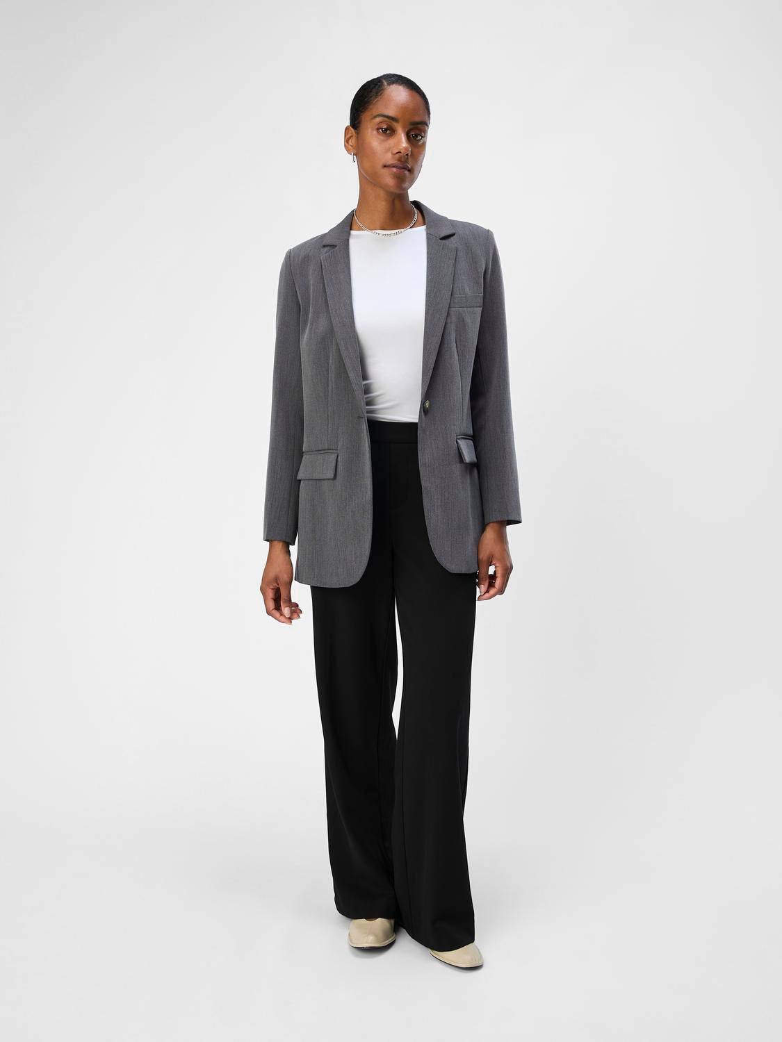 OBJSIGRID Blazer - Medium Grey Melange