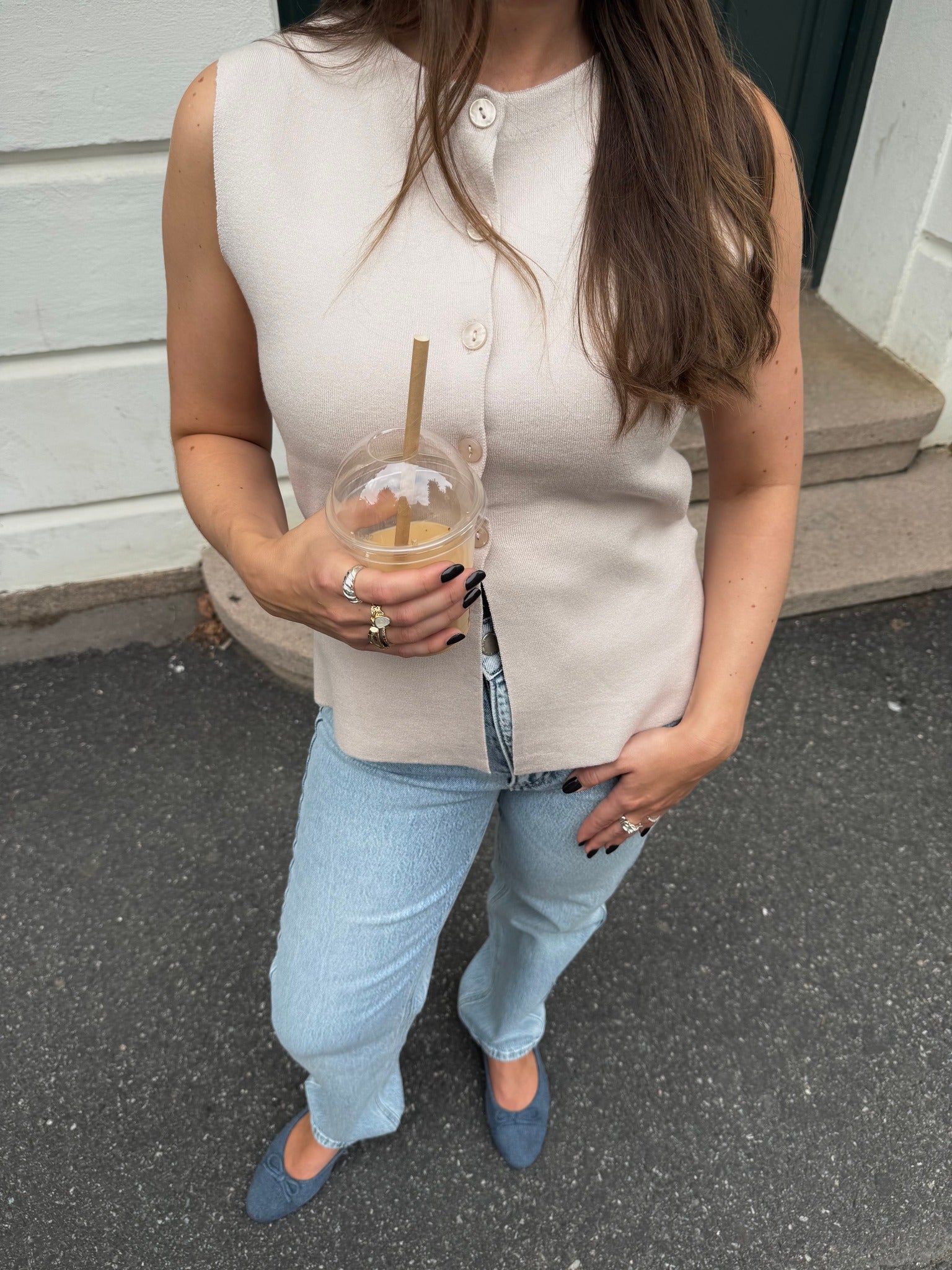 OBJREYNARD Knit Waistcoat - Silver Gray