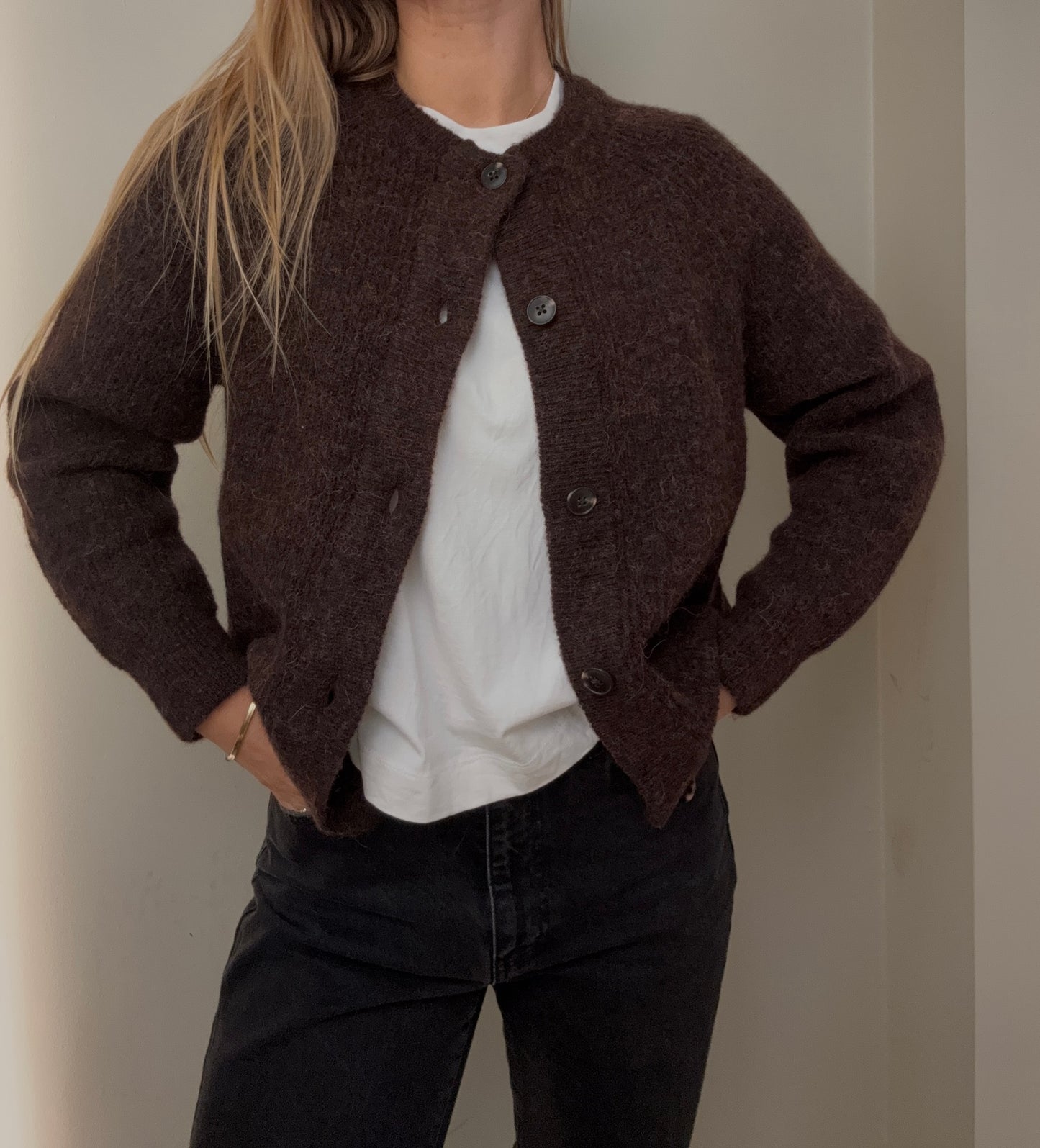 SLFLULU Knit Cardigan - Coffee Bean