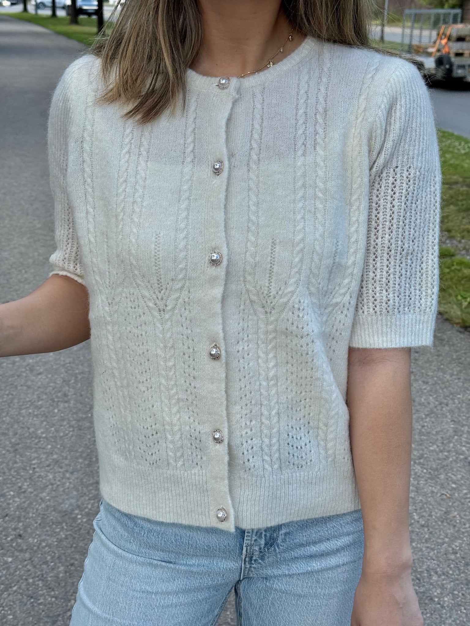 OBJOPHELIA Knit Cardigan - Cloud Dancer