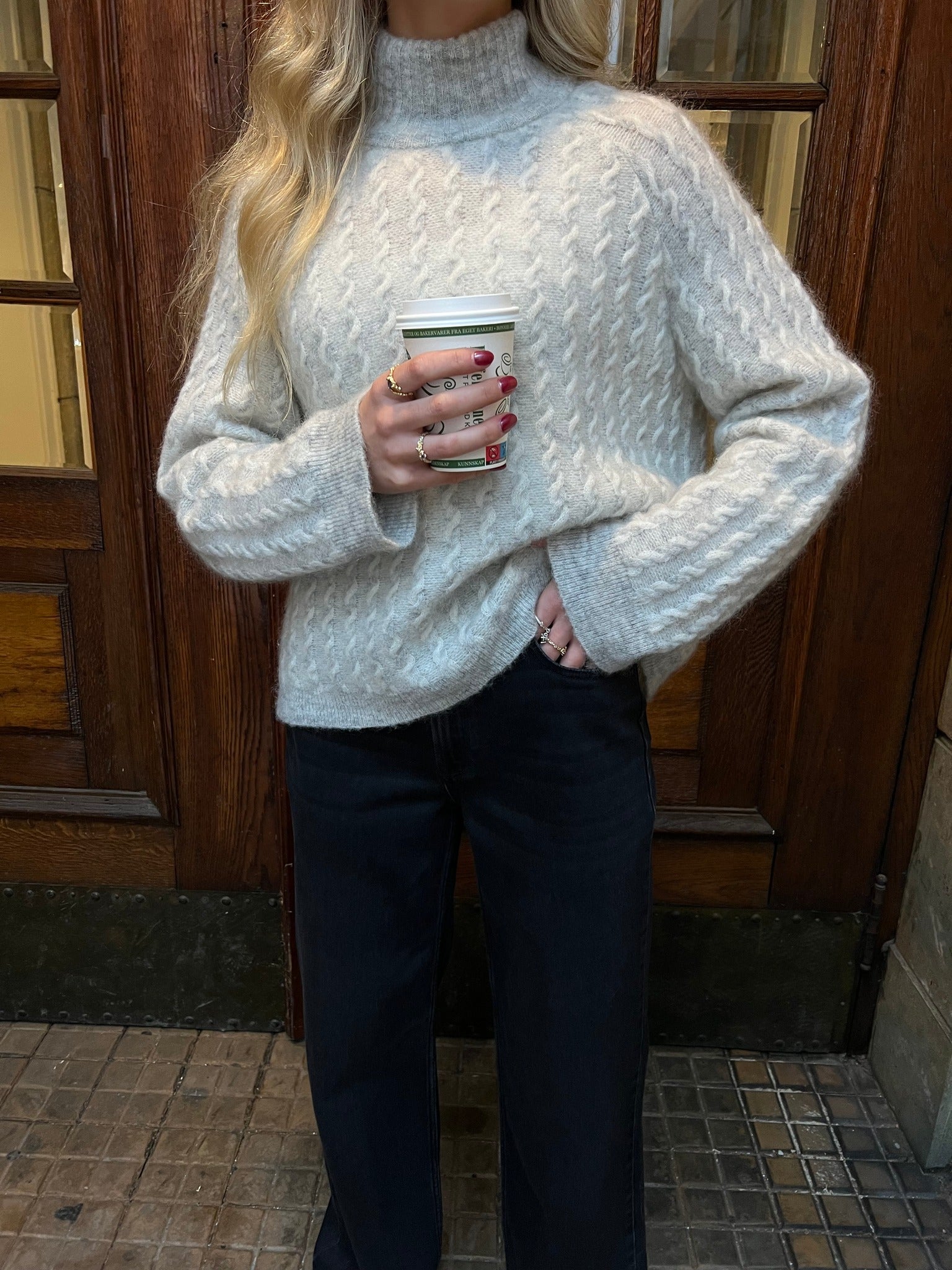 OBJNETE Pullover - Light Grey Melange