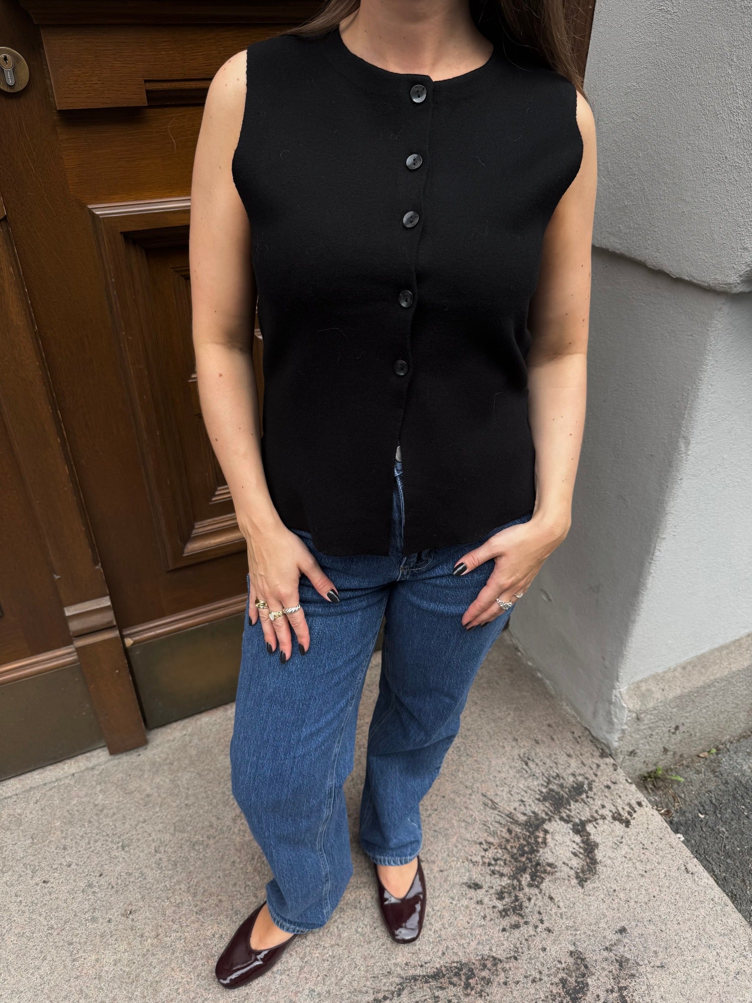 OBJREYNARD Knit Waistcoat - Black