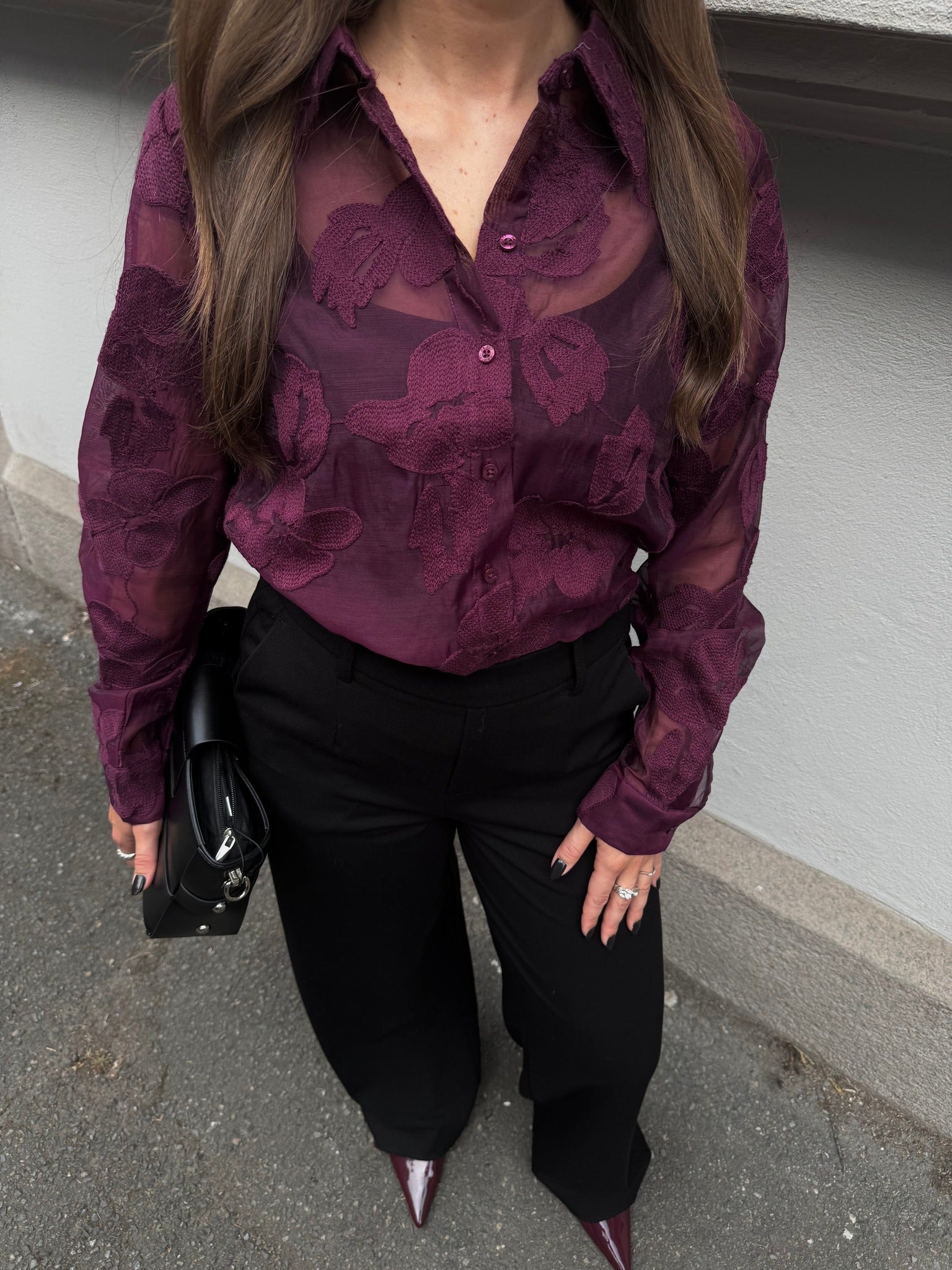 OBJTYLA Shirt - Mauve Wine