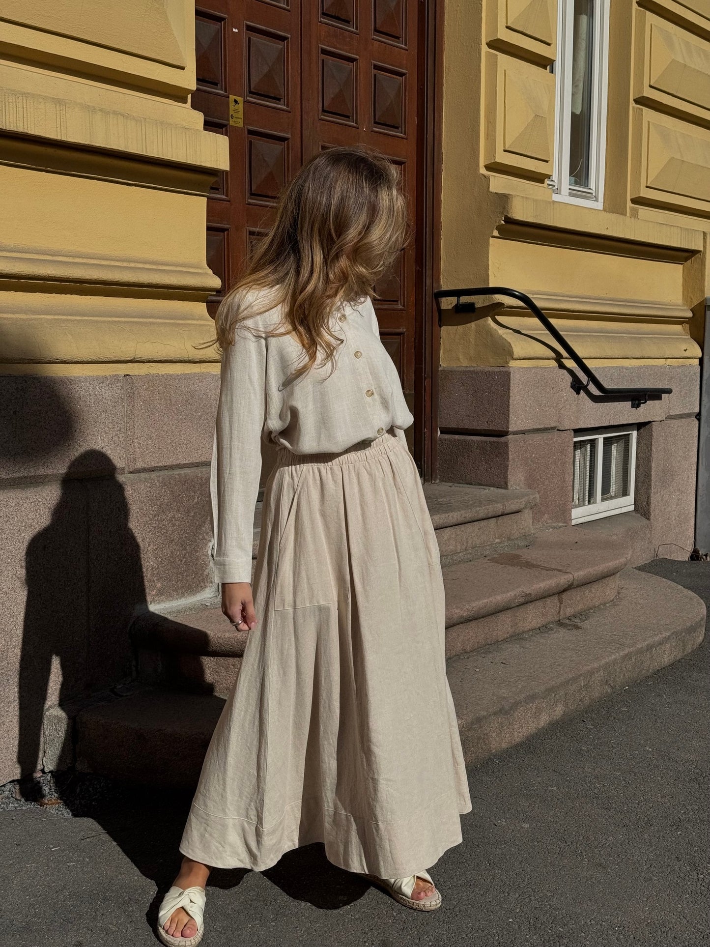 YASFLAXY Midi Skirt - Birch