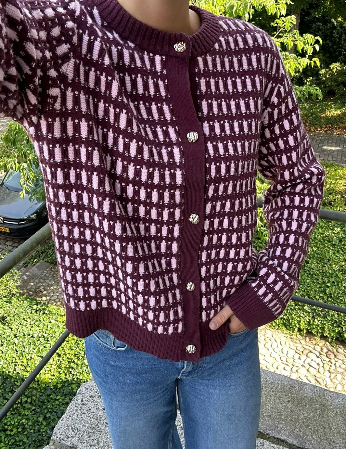 OBJTHESS Cardigan - Mauve Wine