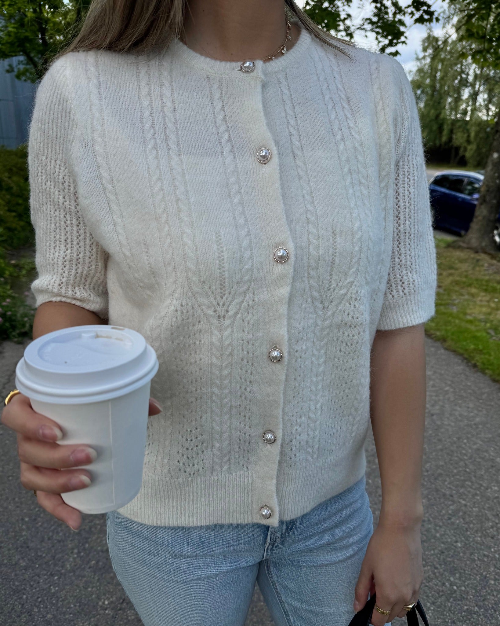 OBJOPHELIA Knit Cardigan - Cloud Dancer