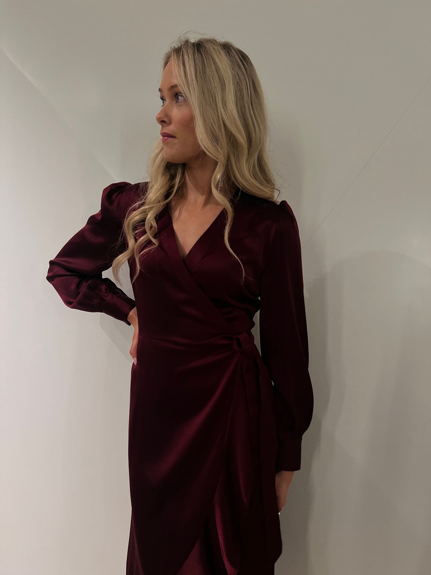 OBJSATEEN Long Dress - Cabernet