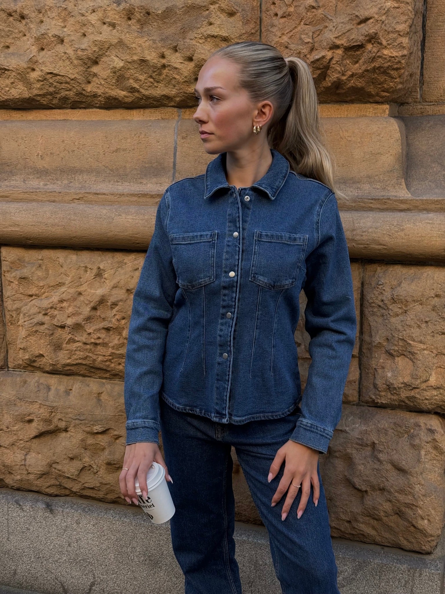 VISOL Denim Shirt - Medium Blue Denim