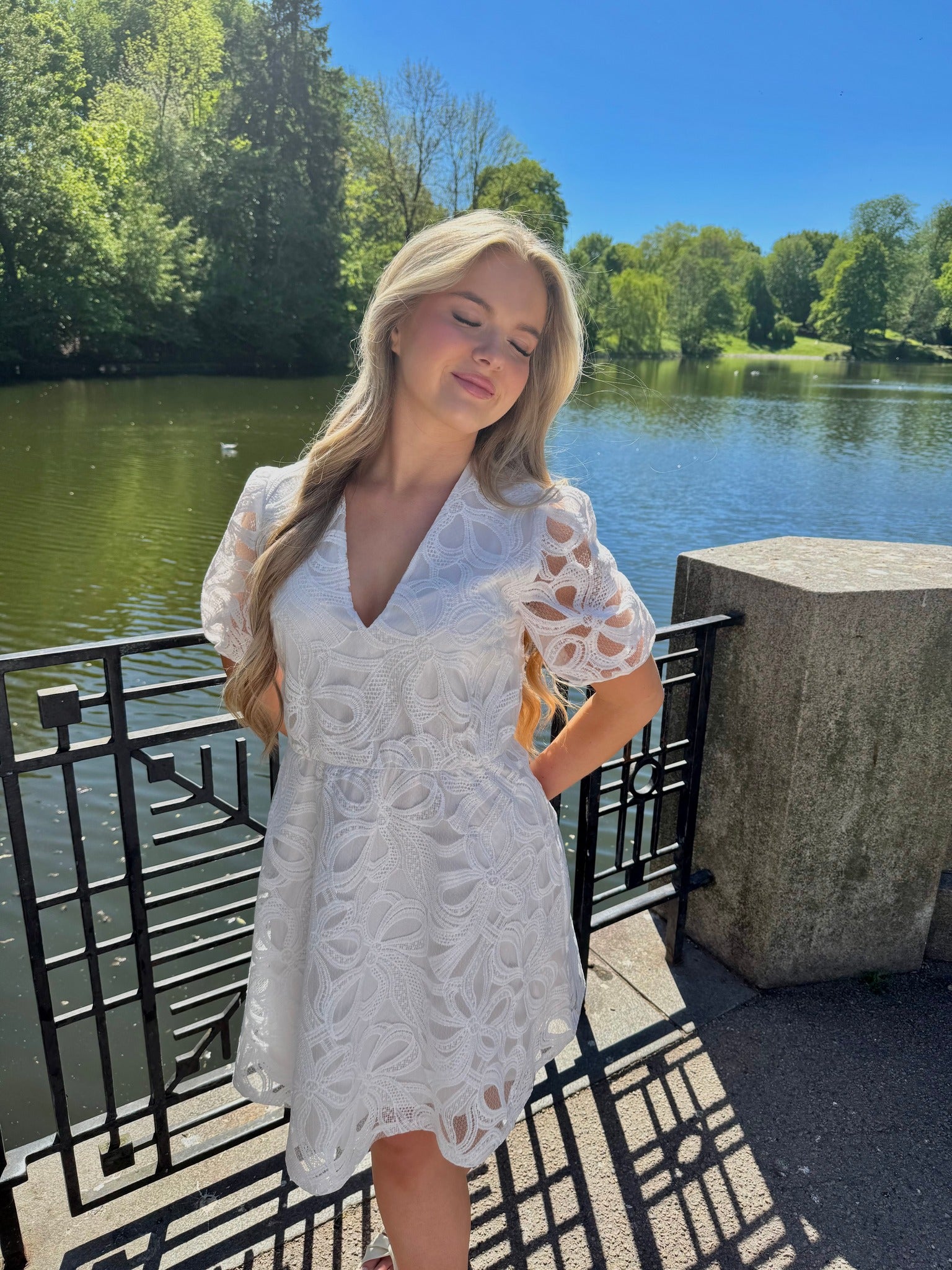 OBJROSE Short Dress - Cloud Dancer