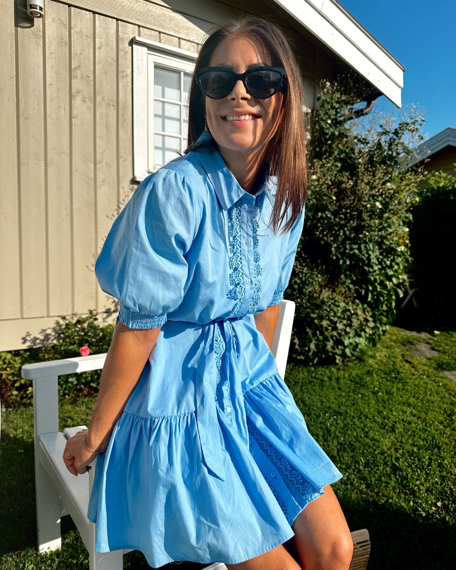 VICORLY Short Dress - Blissful Blue