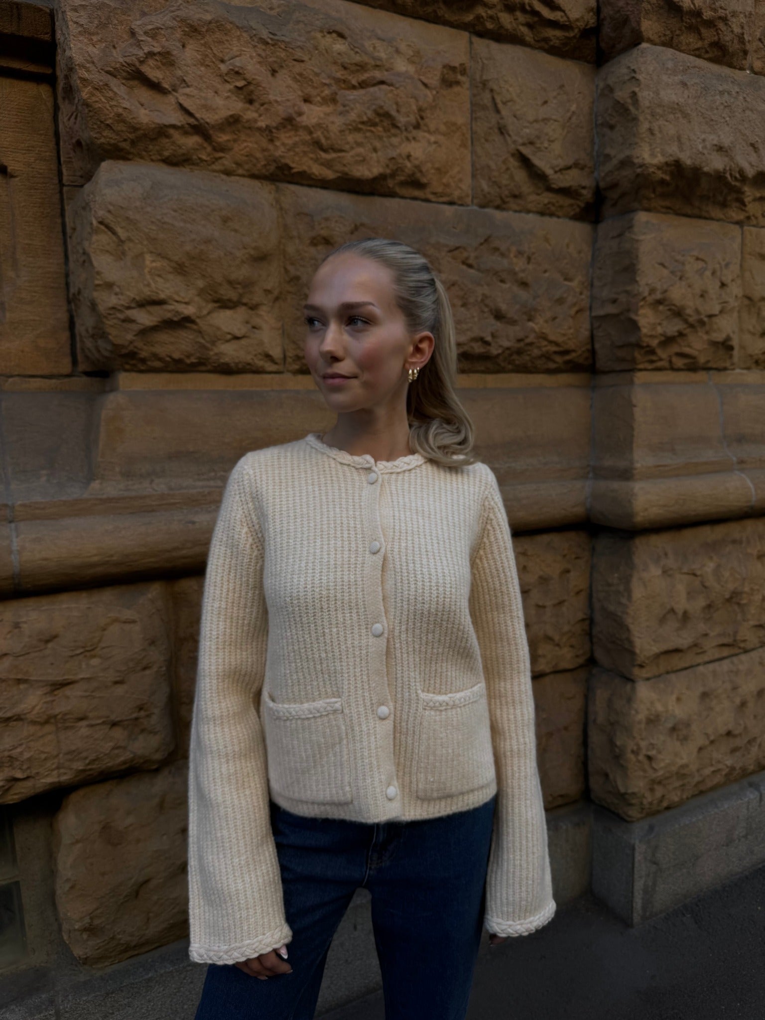 YASEMILIE Knit Cardigan - Sandshell