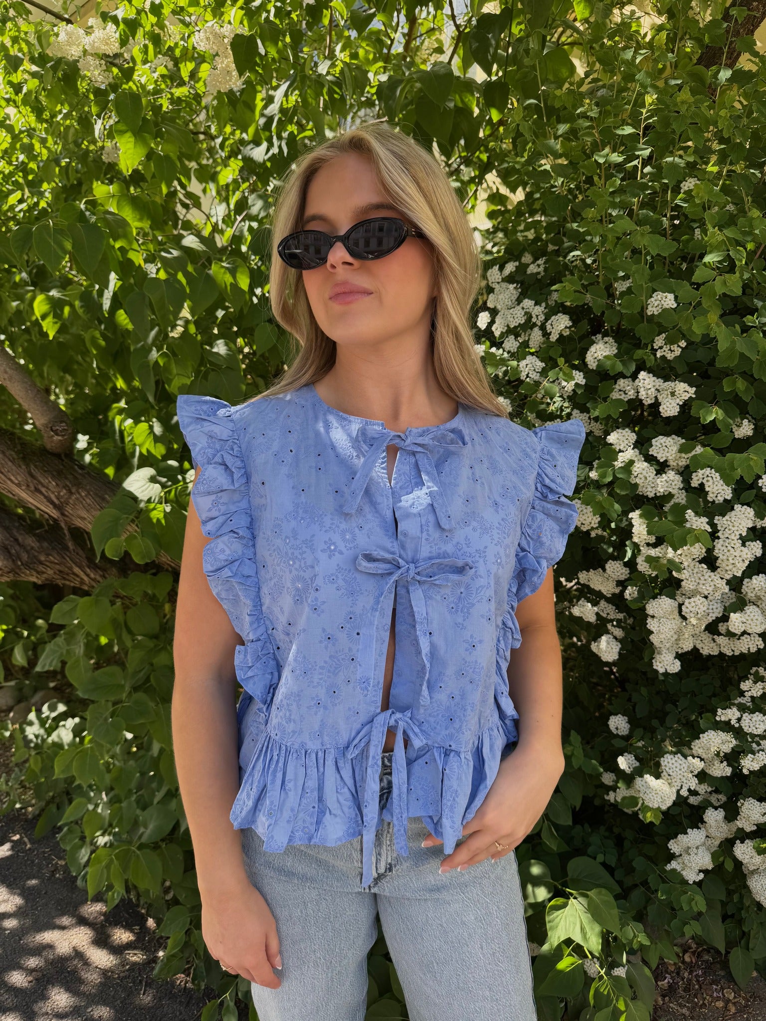 OBJCILIE Top - Cornflower Blue